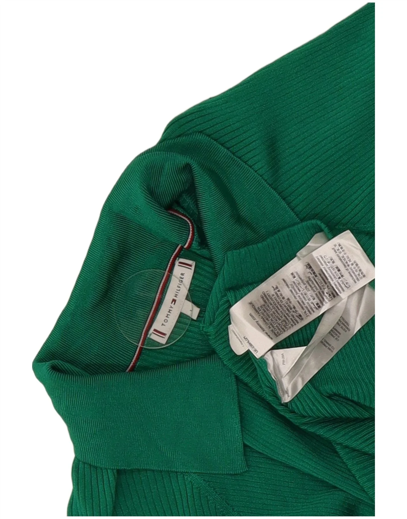 Tommy Hilfiger Womens Oversized Polo Shirt UK 16 Large Green Viscose - Image 3