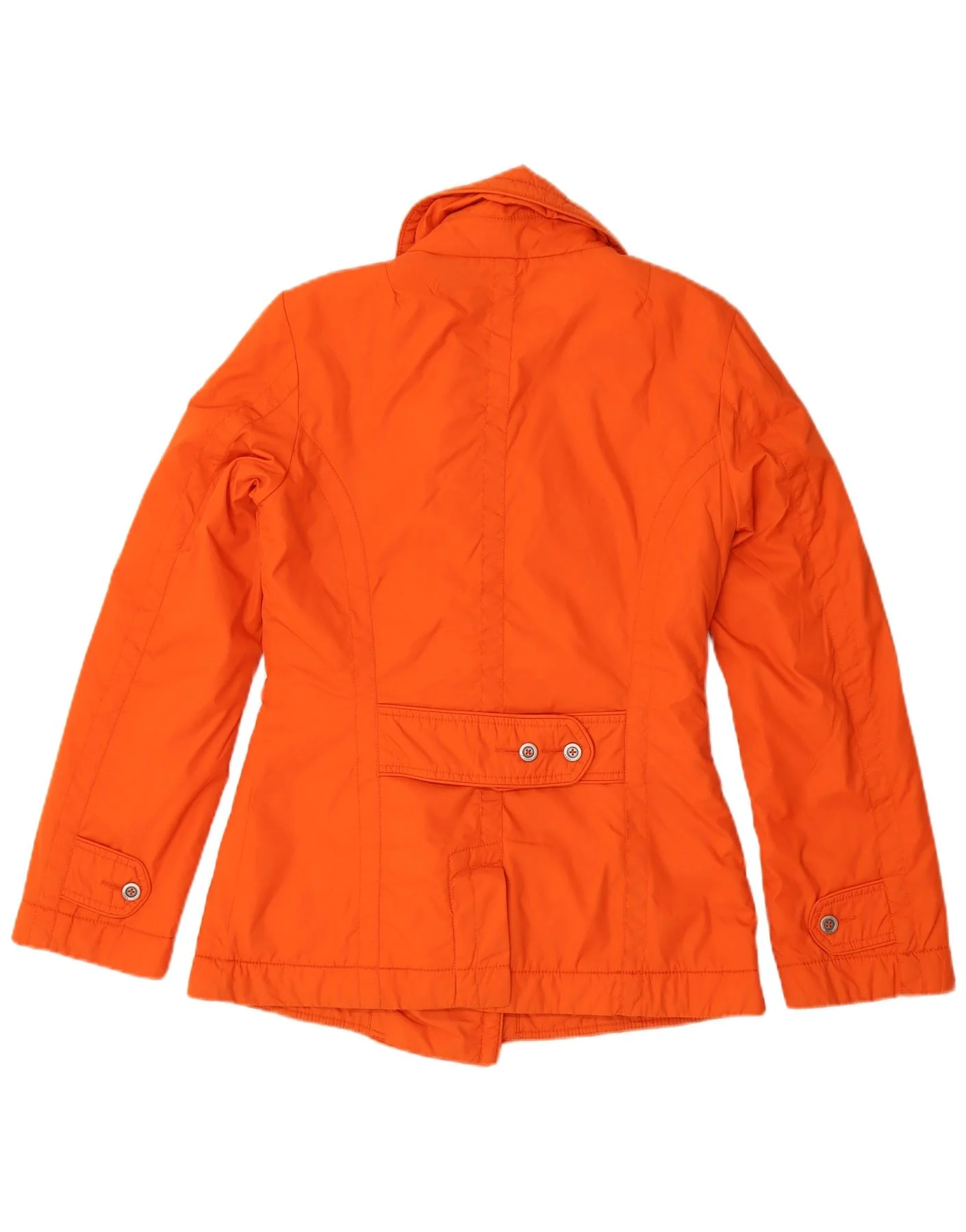Tommy Hilfiger Womens Pea Coat UK 14 Medium Orange Nylon - Image 2