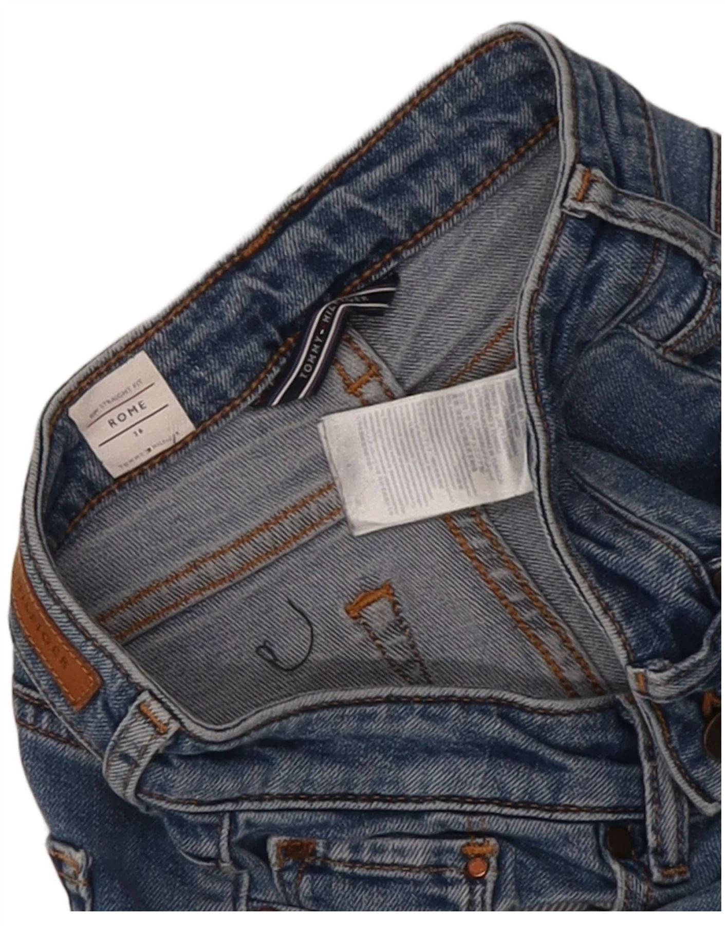 Tommy Hilfiger Womens Rome Distressed Straight Jeans W26 L27 Blue Cotton - Image 3