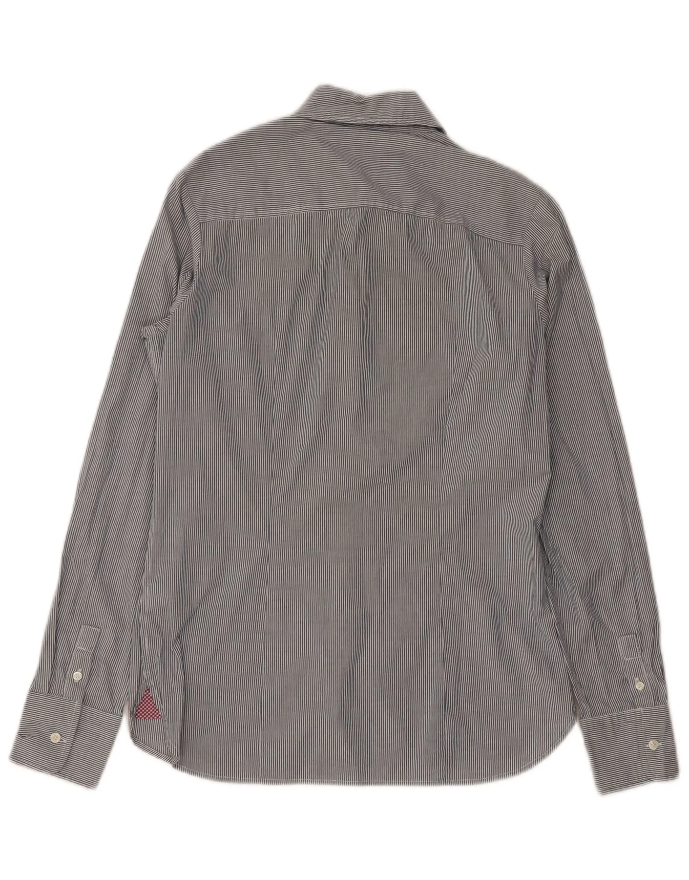 Tommy Hilfiger Womens Shirt US 6 Medium Grey Pinstripe Cotton - Image 2