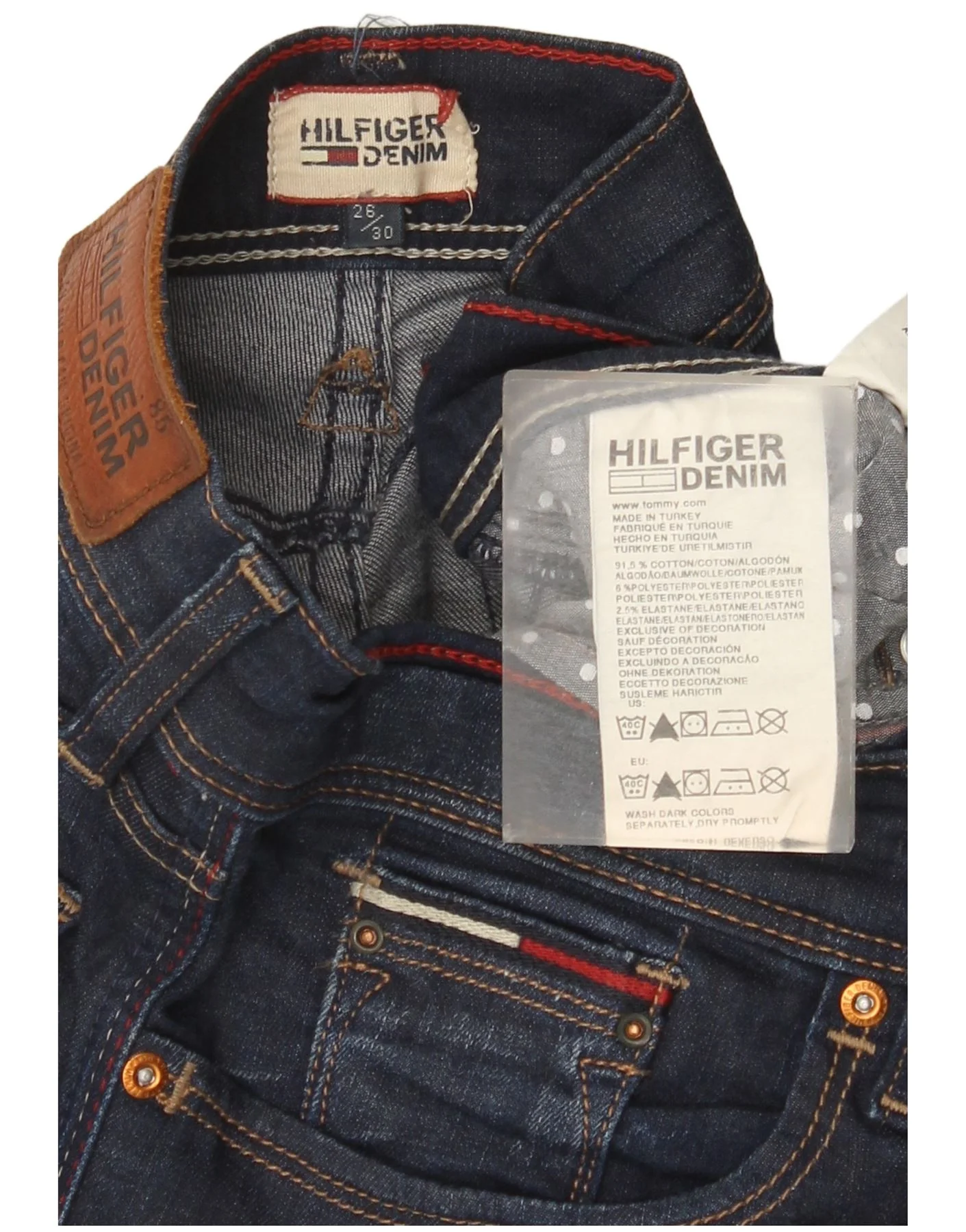 Tommy Hilfiger Womens Skinny Jeans W26 L30 Navy Blue Cotton - Image 4
