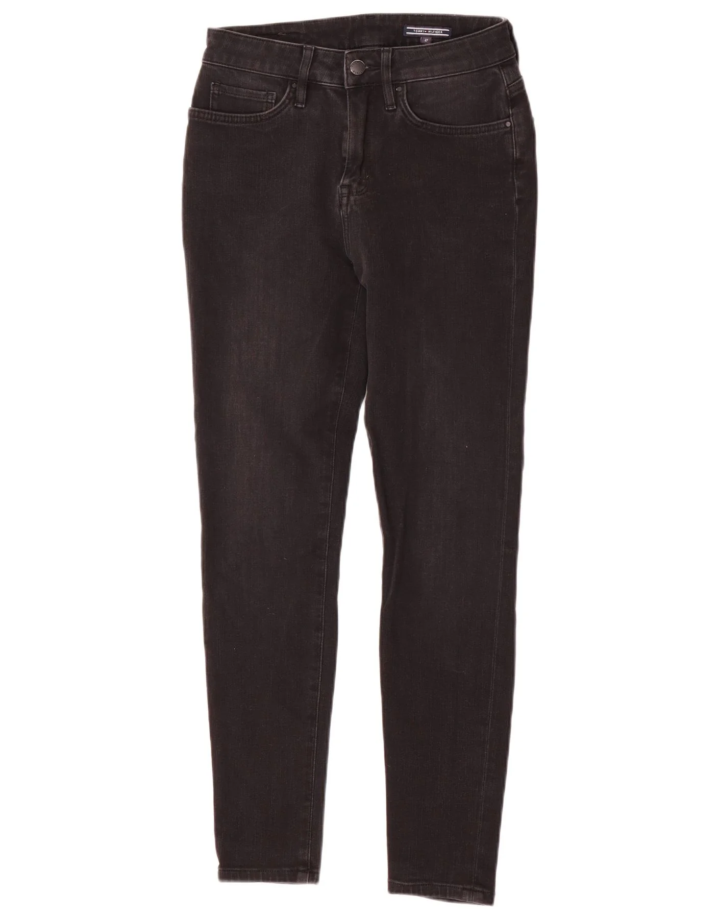 Tommy Hilfiger Womens Skinny Jeans W27 L28 Black Cotton