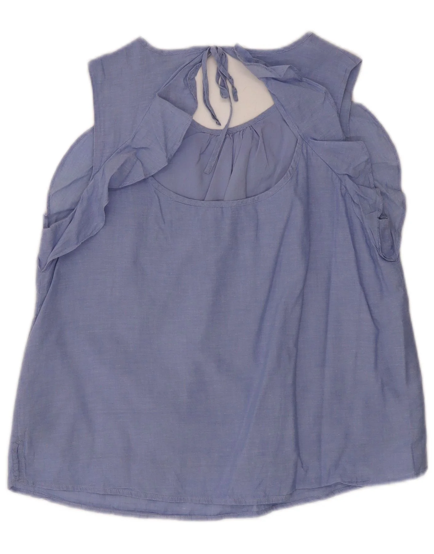 Tommy Hilfiger Womens Sleeveless Blouse Top UK 16 Large Blue Cotton - Image 2
