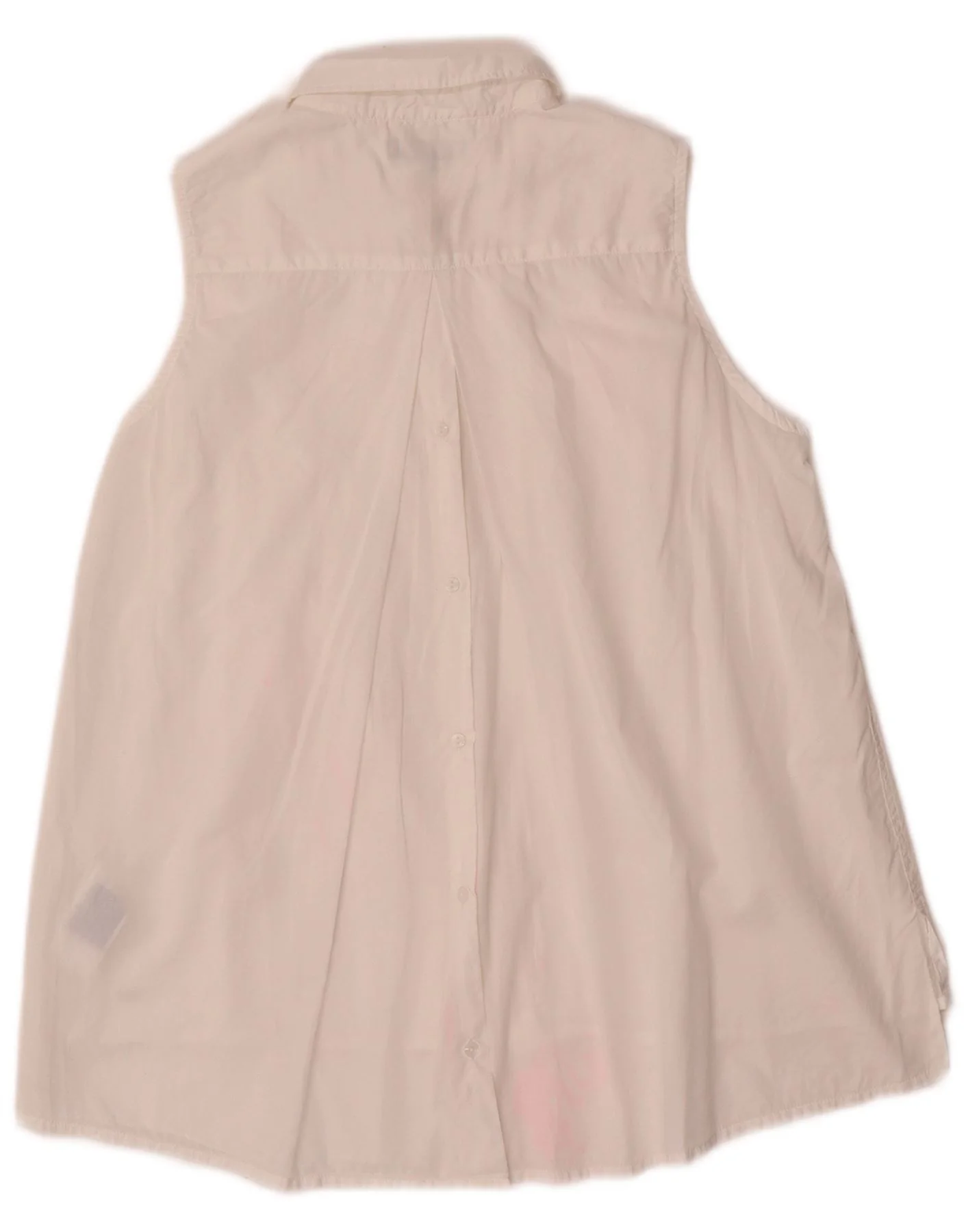 Tommy Hilfiger Womens Sleeveless Shirt Blouse US 6 Medium White Cotton - Image 2