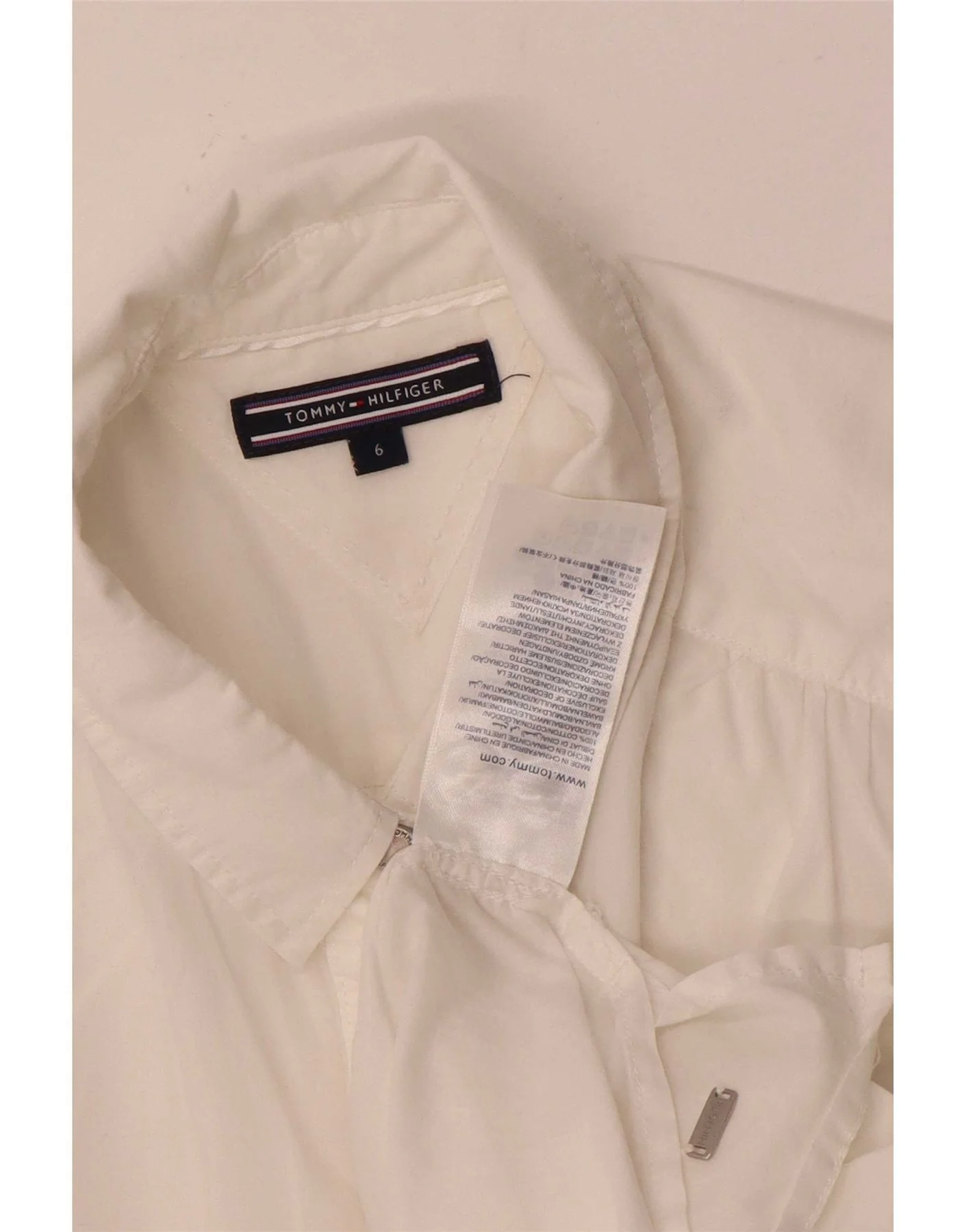 Tommy Hilfiger Womens Sleeveless Shirt Blouse US 6 Medium White Cotton - Image 3