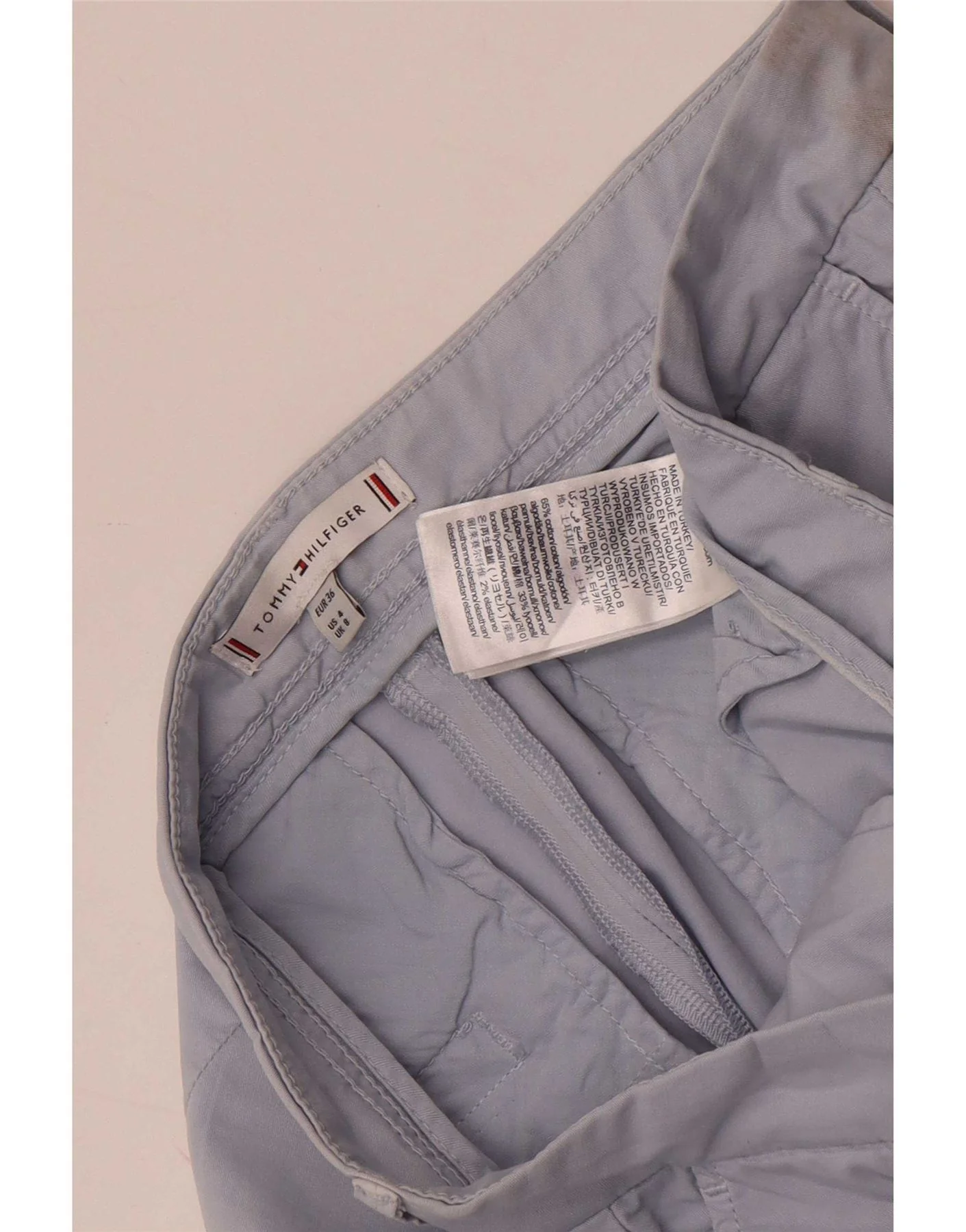 Tommy Hilfiger Womens Slim Chino Trousers UK 8 Small W30 L29 Blue Cotton - Image 5