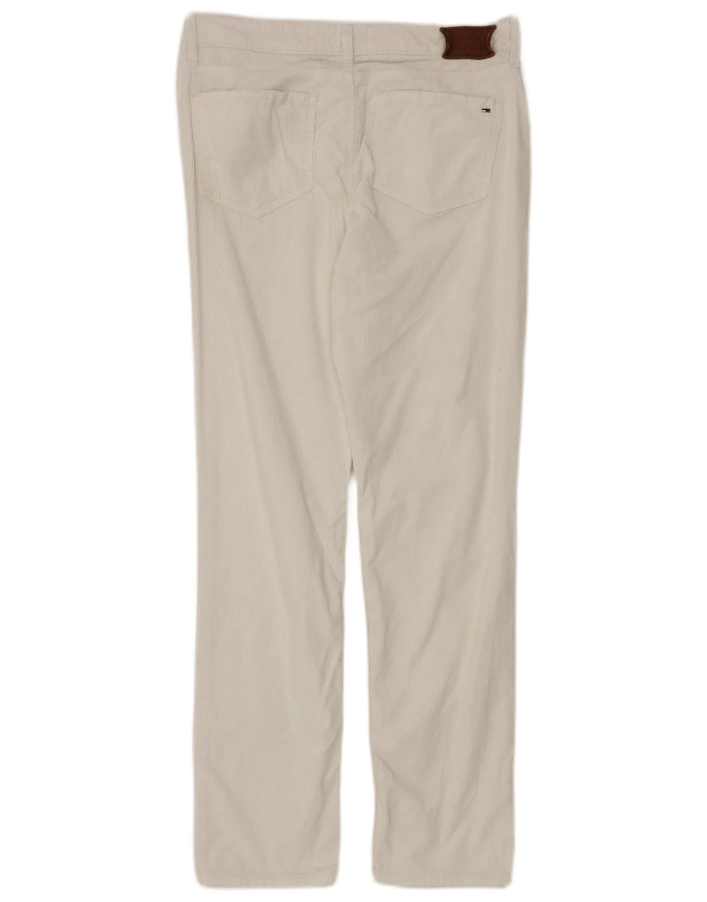 Tommy Hilfiger Womens Slim Corduroy Trousers W30 L30 White Cotton - Image 2