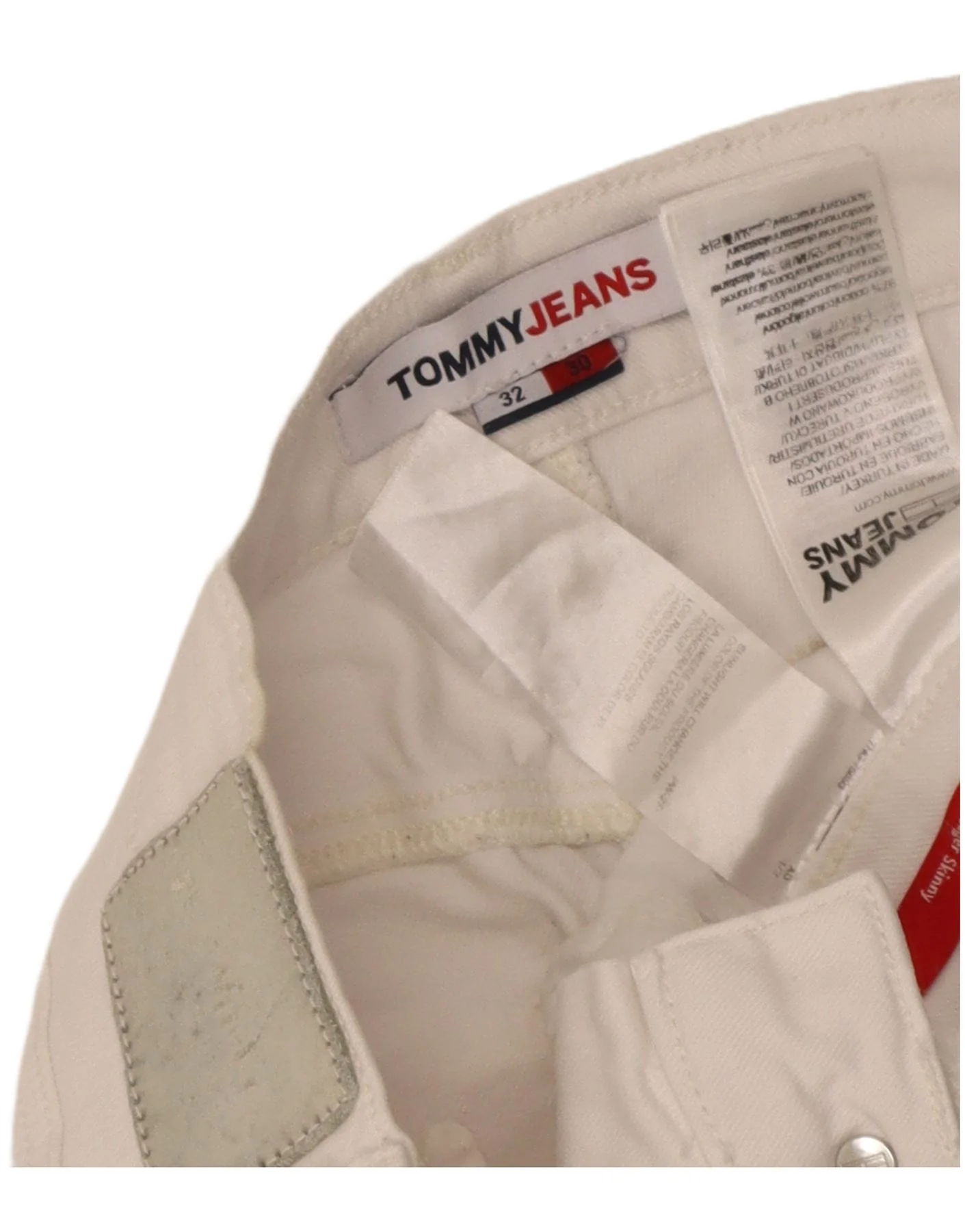 Tommy Hilfiger Womens Slim Jeans W32 L30 White Cotton - Image 3