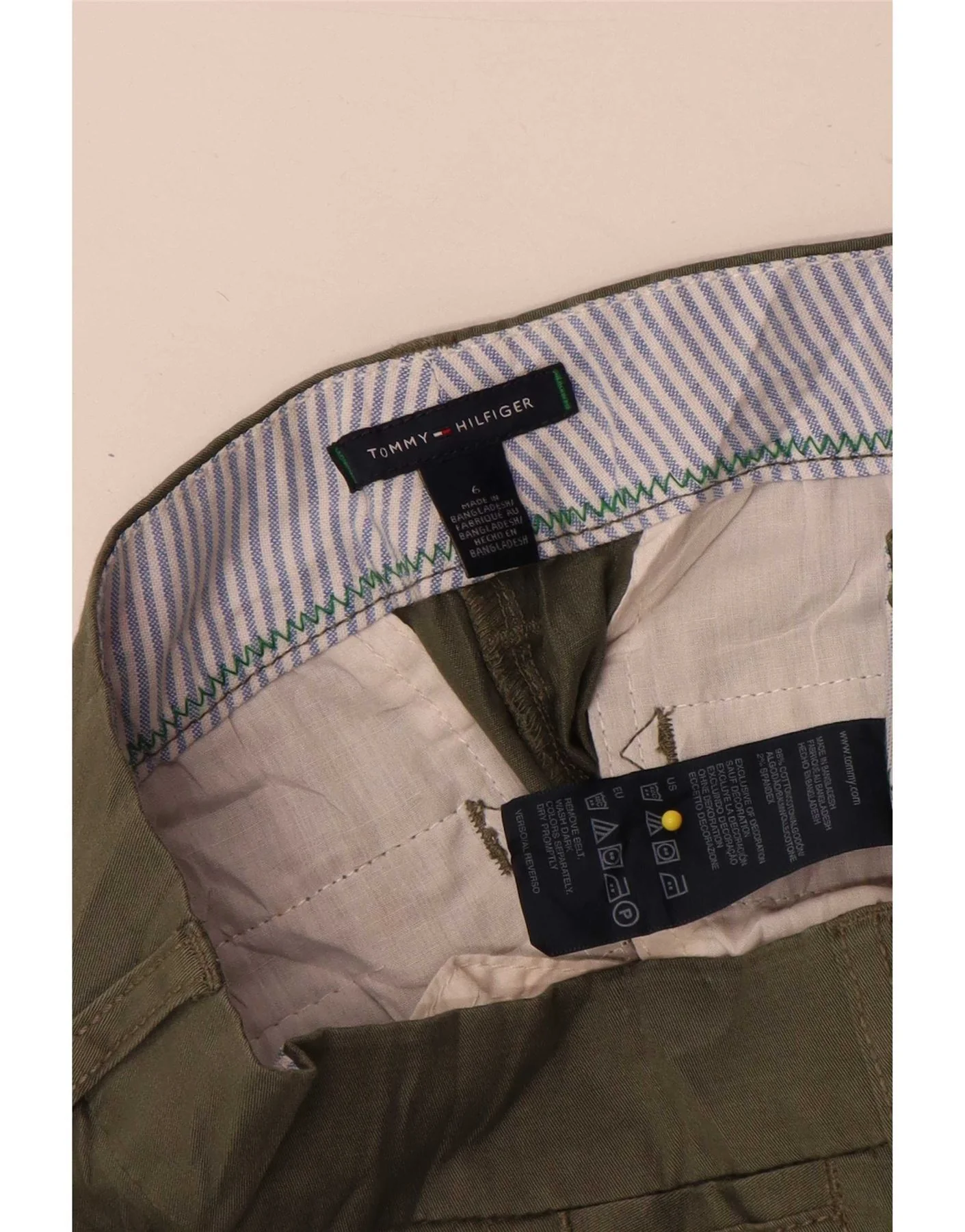 Tommy Hilfiger Womens Straight Suit Trousers US 6 Medium W30 L27 Khaki - Image 3