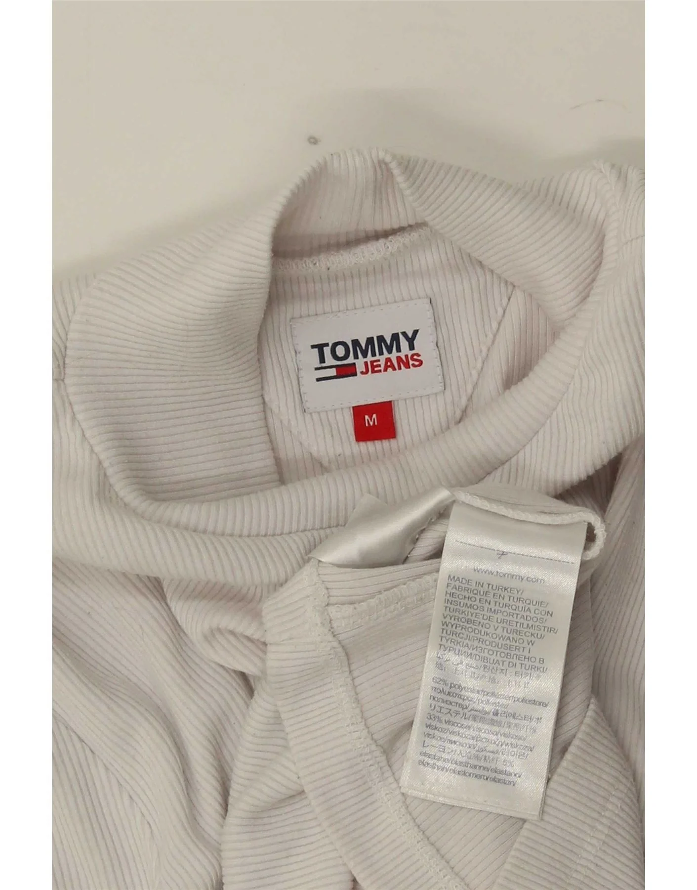 Tommy Hilfiger Womens Top Long Sleeve UK 12 Medium White Polyester - Image 3