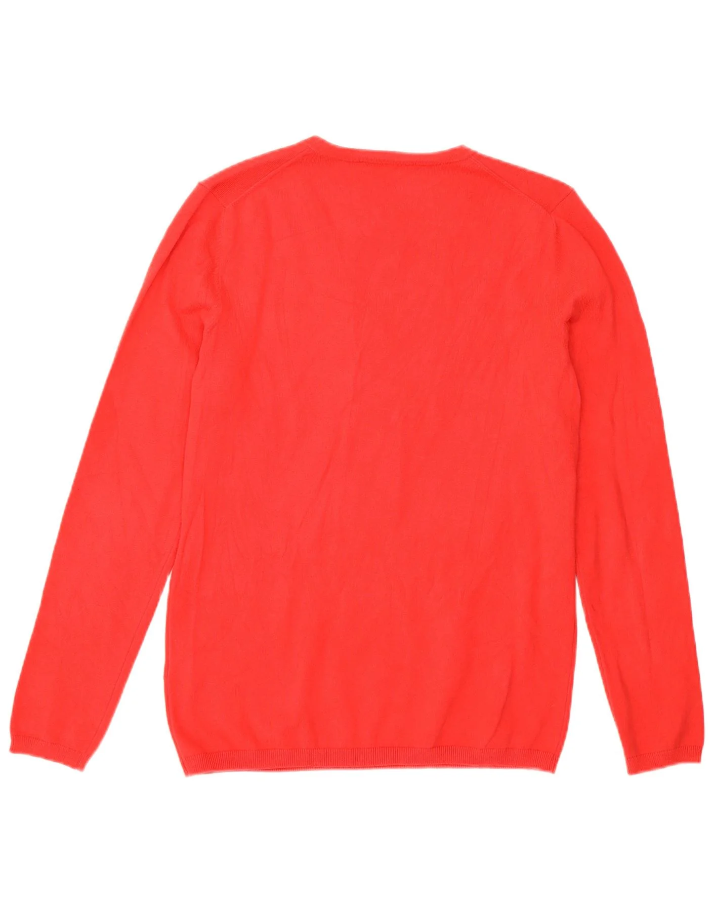 Tommy Hilfiger Womens V-Neck Jumper Sweater UK 14 Large Red Cotton - Image 2