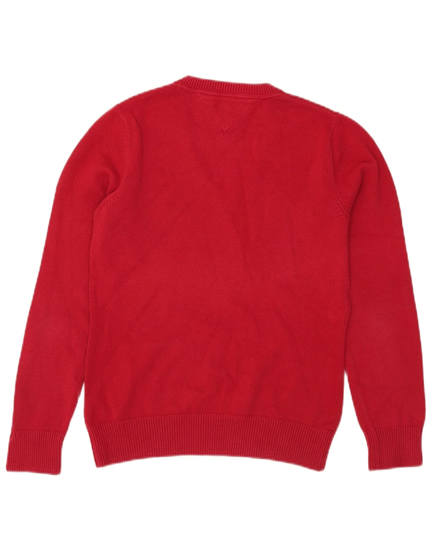 Tommy Hilfiger Womens V-Neck Jumper Sweater UK 14 Large Red Cotton - Image 2