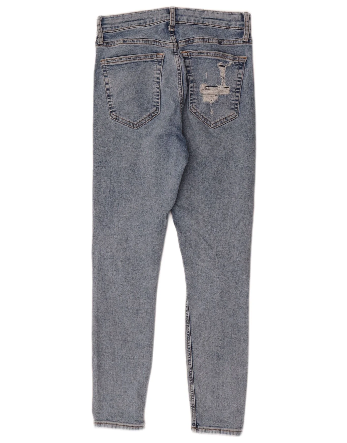 Topshop Womens Distressed Skinny Jeans W24 L25 Blue - Image 2