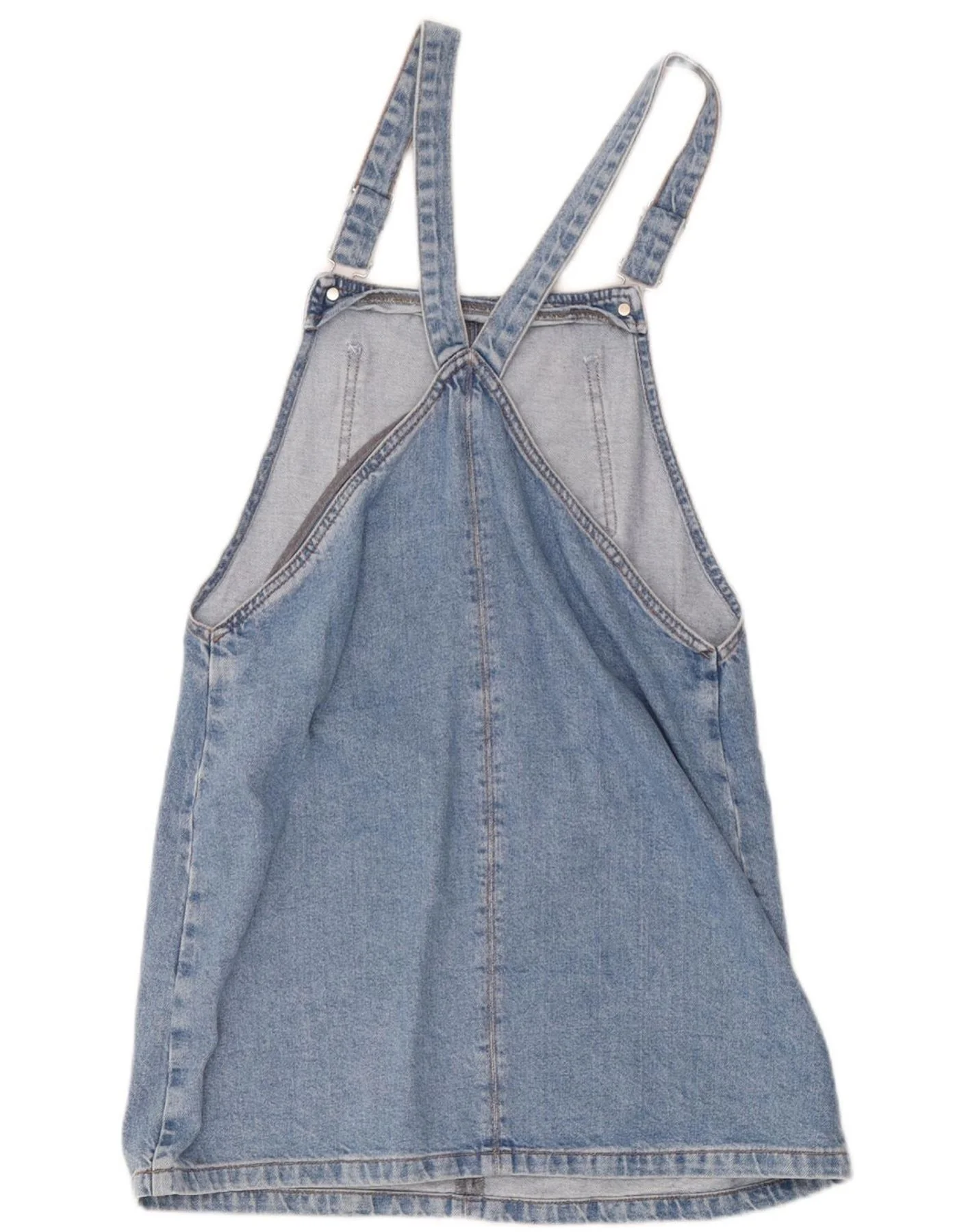Topshop Womens Dungaree Dress UK 12 Medium Blue Cotton - Image 2