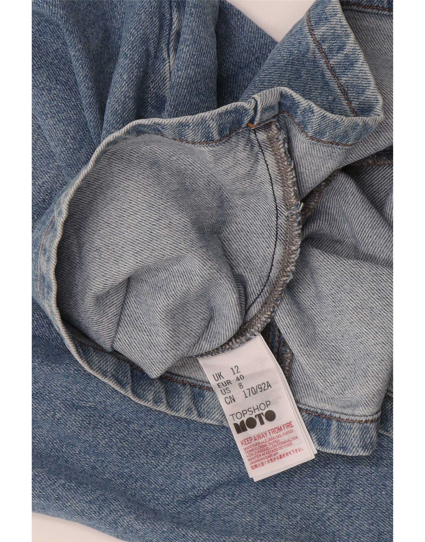 Topshop Womens Dungaree Dress UK 12 Medium Blue Cotton - Image 3