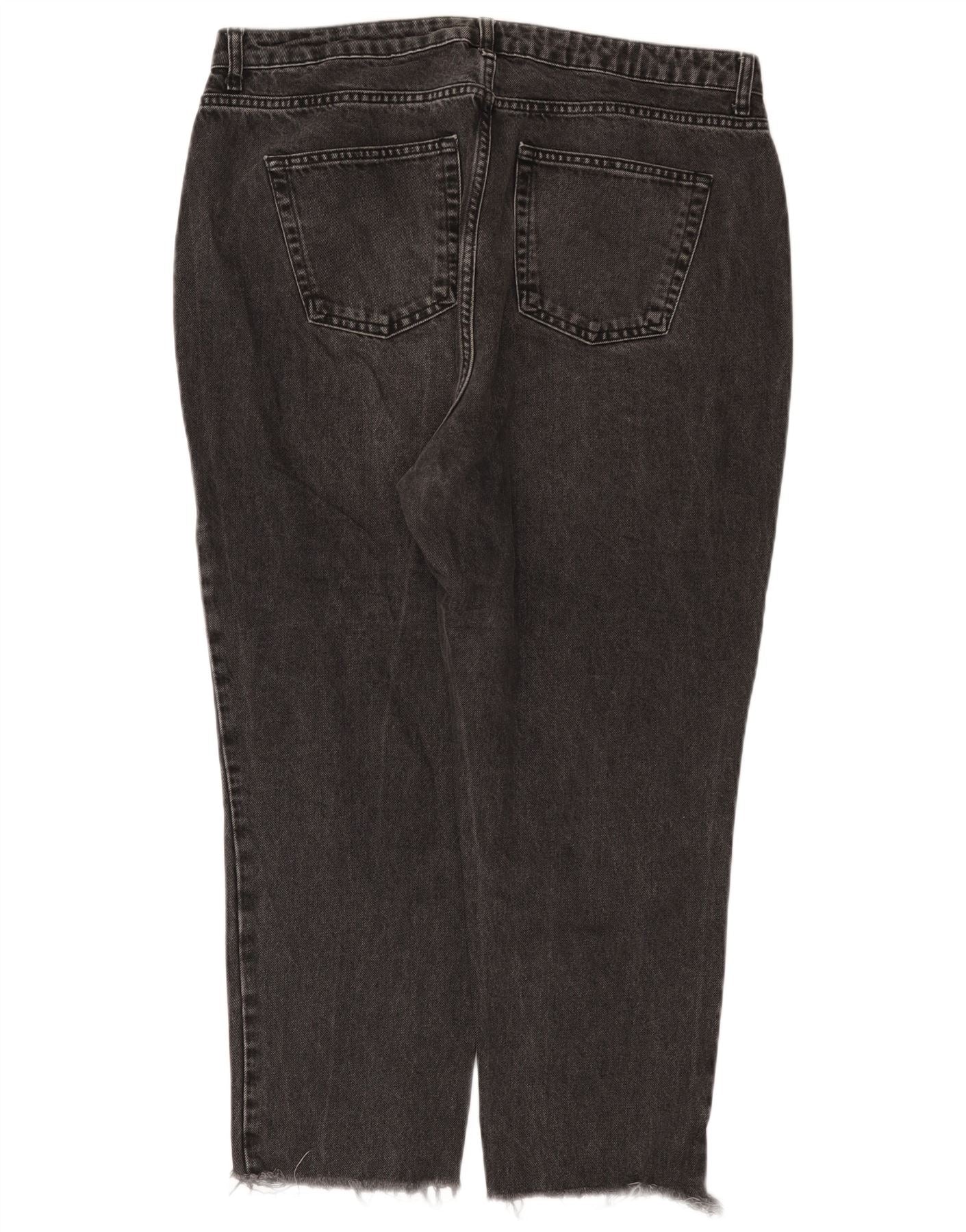 Topshop Womens High Rise Cropped Jeans US 14 XL W36 L26 Grey Cotton - Image 2