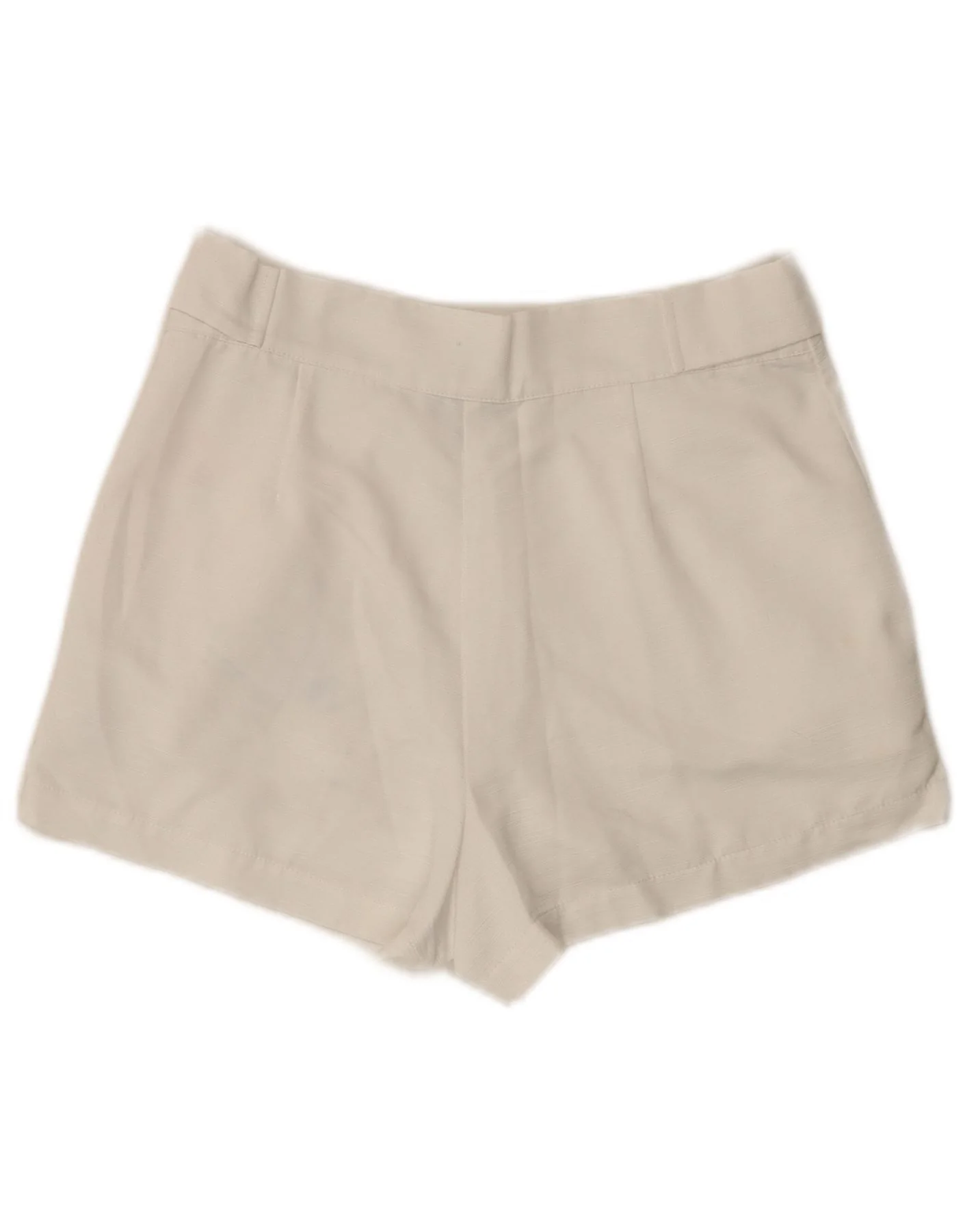 Topshop Womens High Waist Chino Shorts UK 10 Small W28 White Polyester - Image 2