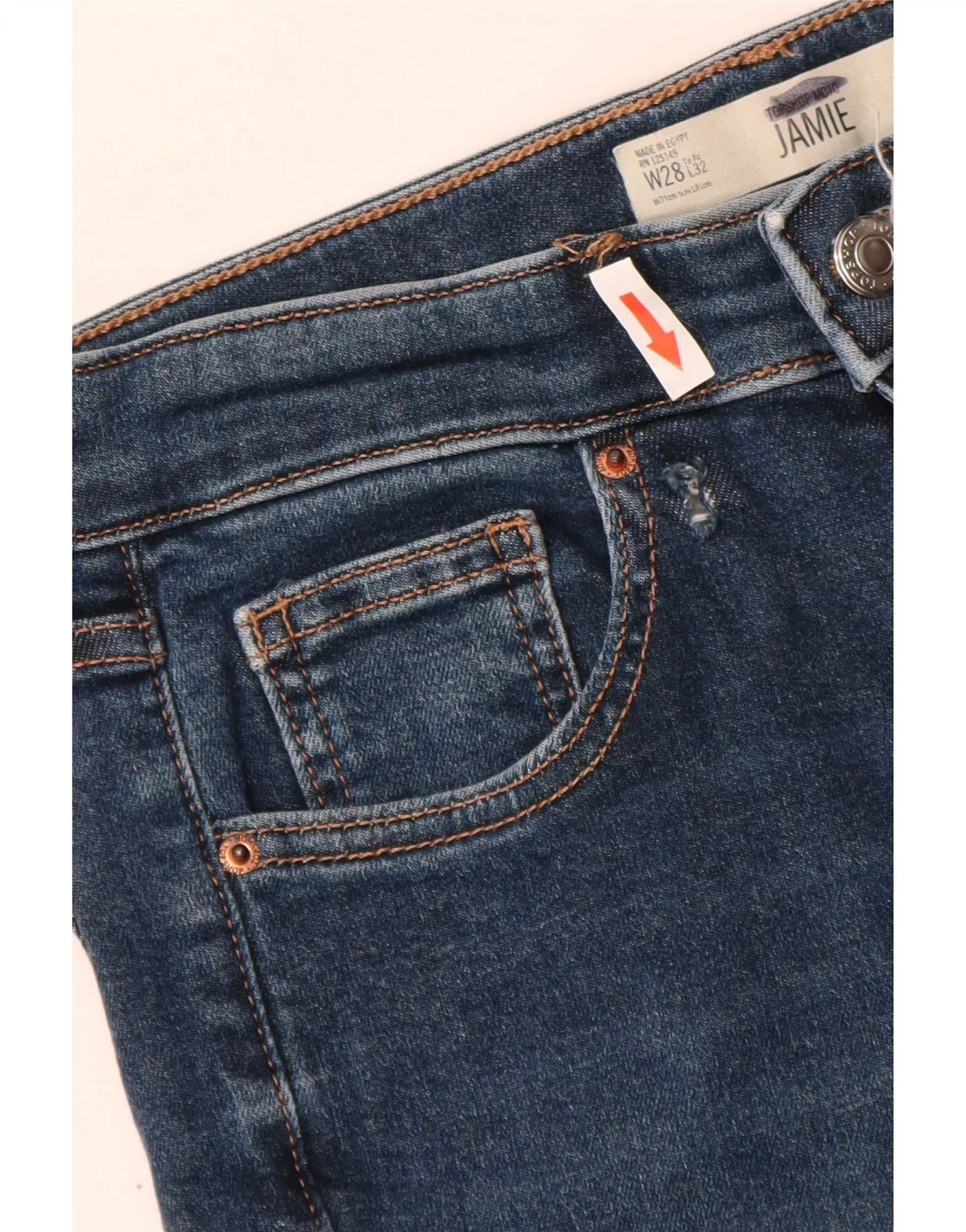 Topshop Womens Jamie Skinny Jeans W28 L29 Blue Cotton - Image 3