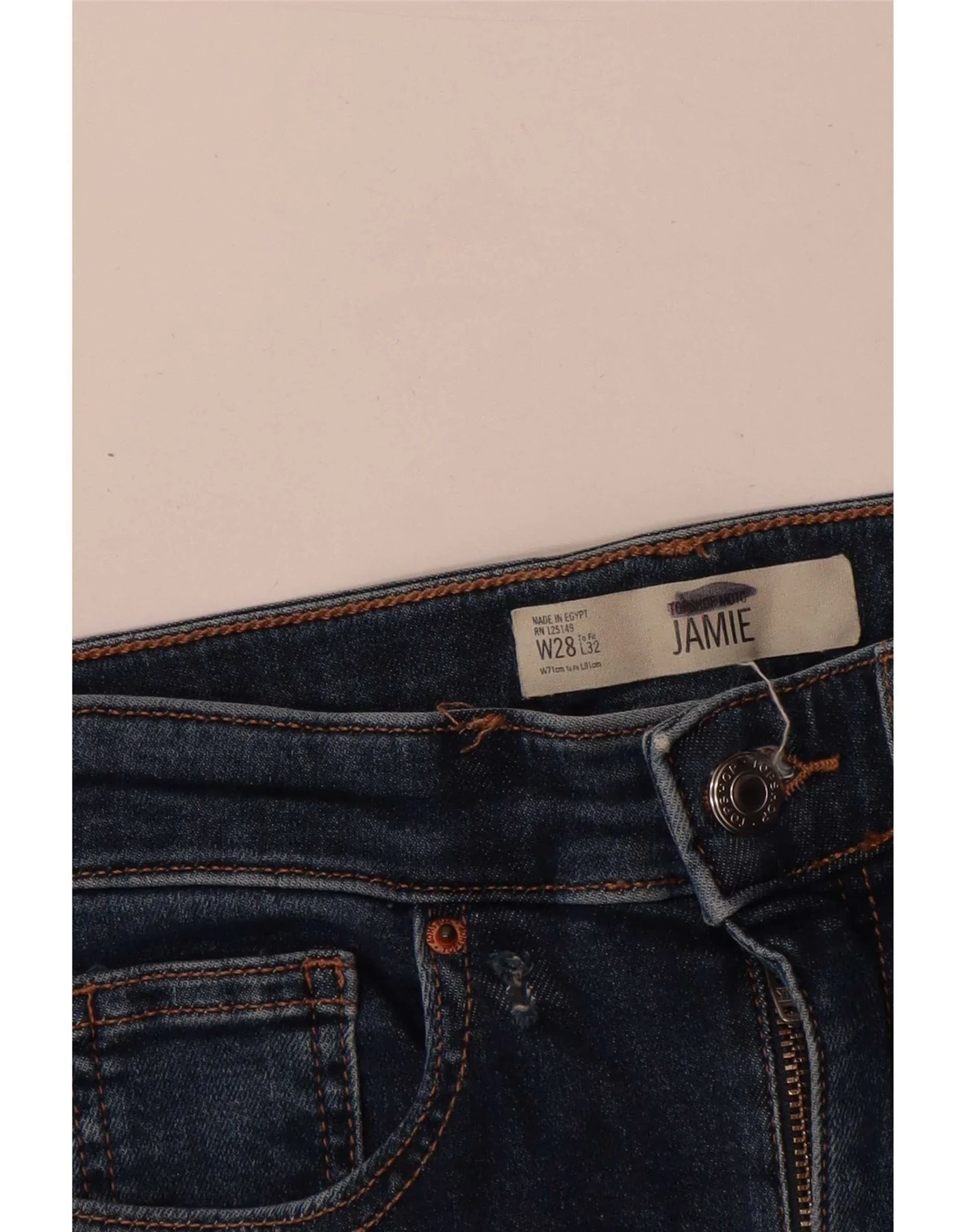 Topshop Womens Jamie Skinny Jeans W28 L29 Blue Cotton - Image 4