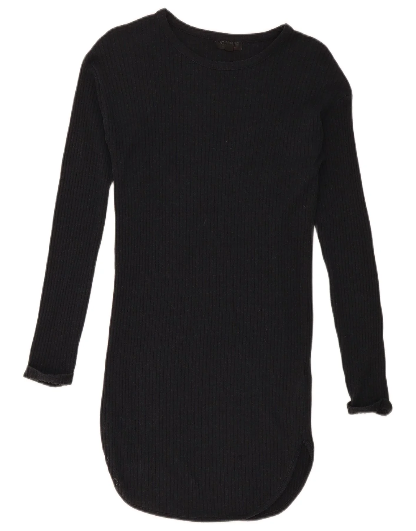 Topshop Womens Long Sleeve Jumper Dress UK 10 Small Black
