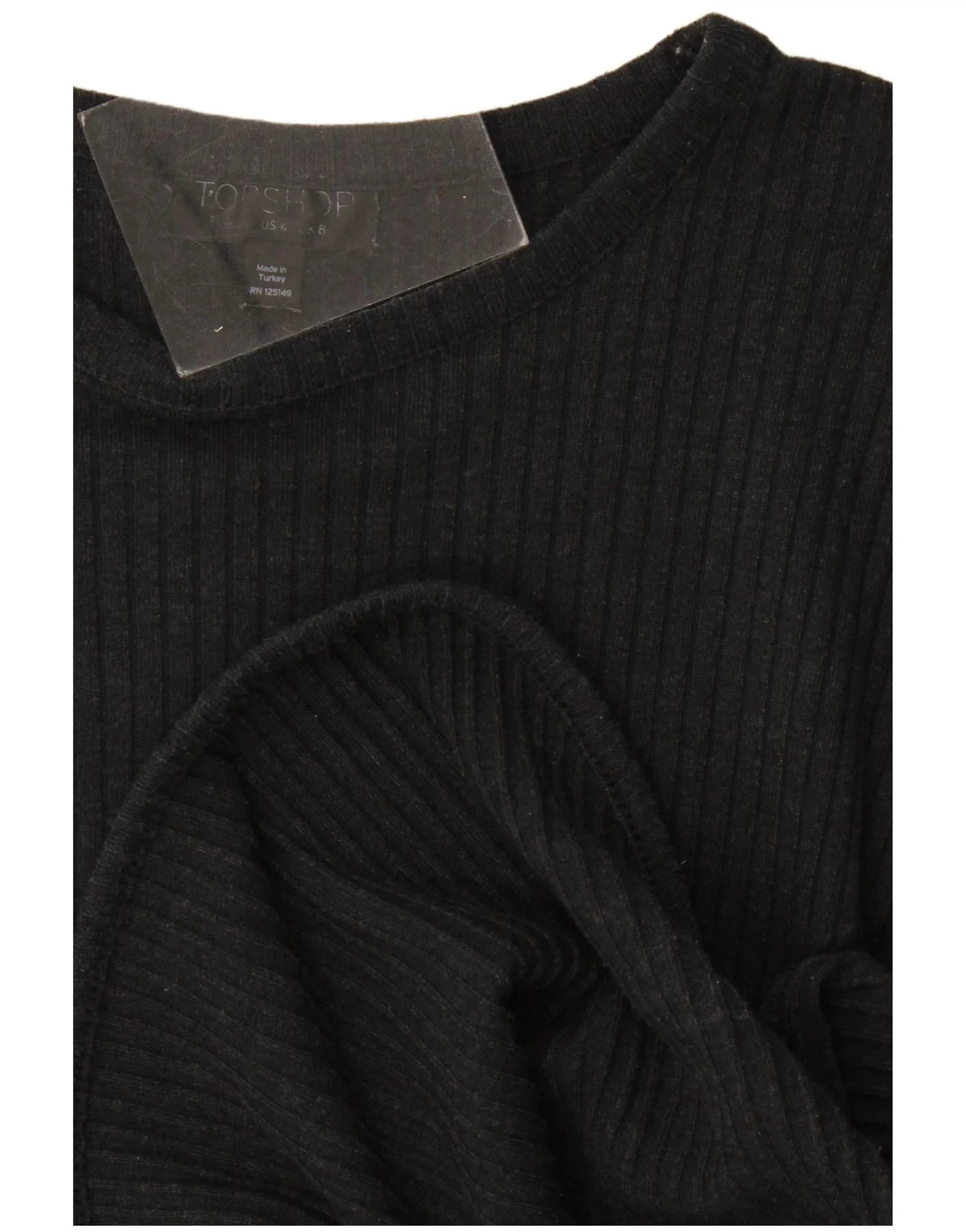 Topshop Womens Long Sleeve Jumper Dress UK 10 Small Black - Image 3