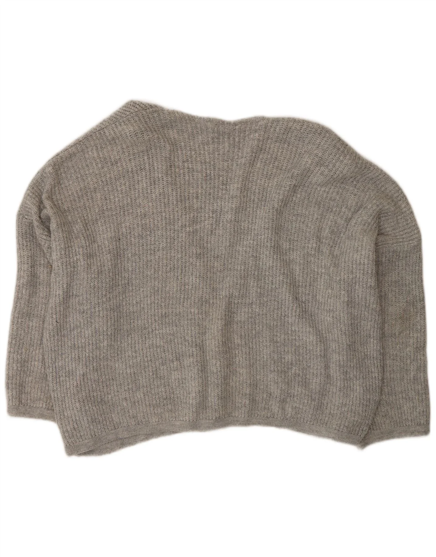 Topshop Womens Oversized Open Cardigan Sweater UK 14 Medium Grey Acrylic - Image 2