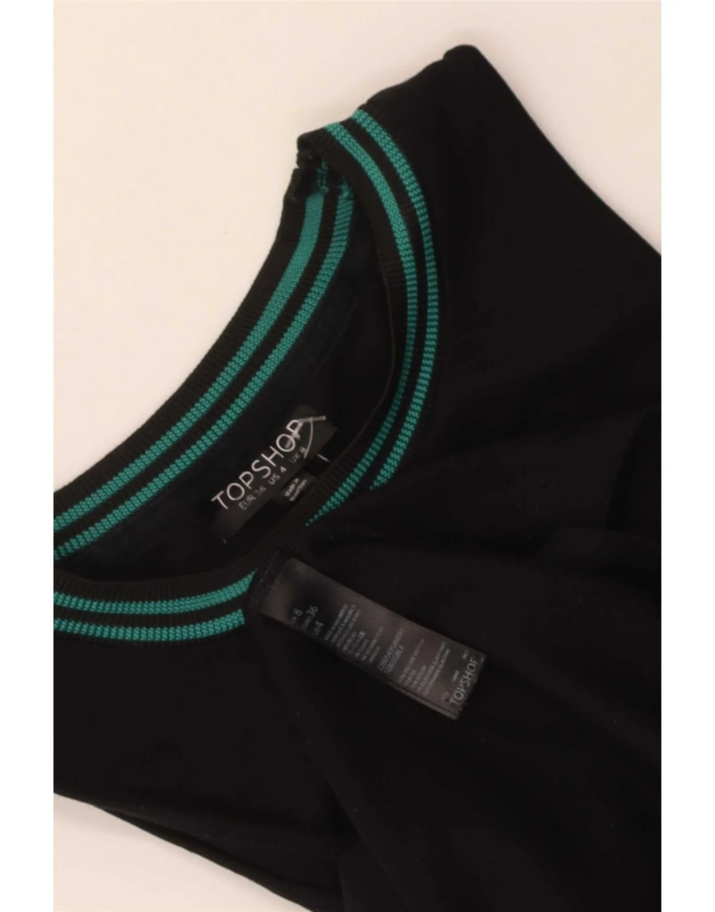 Topshop Womens Sleeveless Bodycon Dress UK 8 Small Black Viscose - Image 3