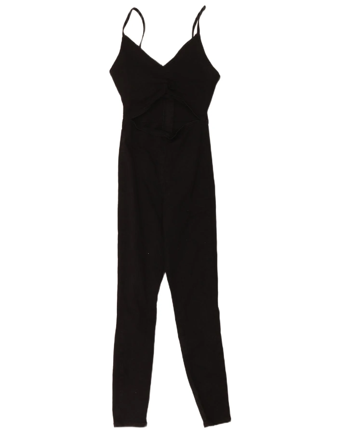Topshop Womens Sleeveless Jumpsuit UK 6 XS Black Cotton