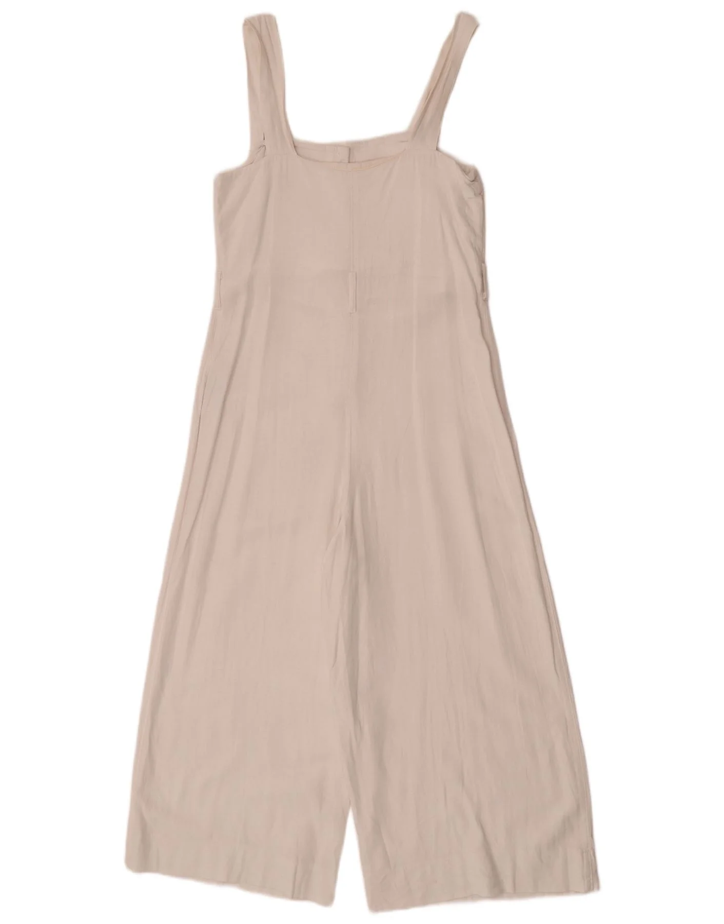 Topshop Womens Sleeveless Jumpsuit UK 8 Small White Linen - Image 2