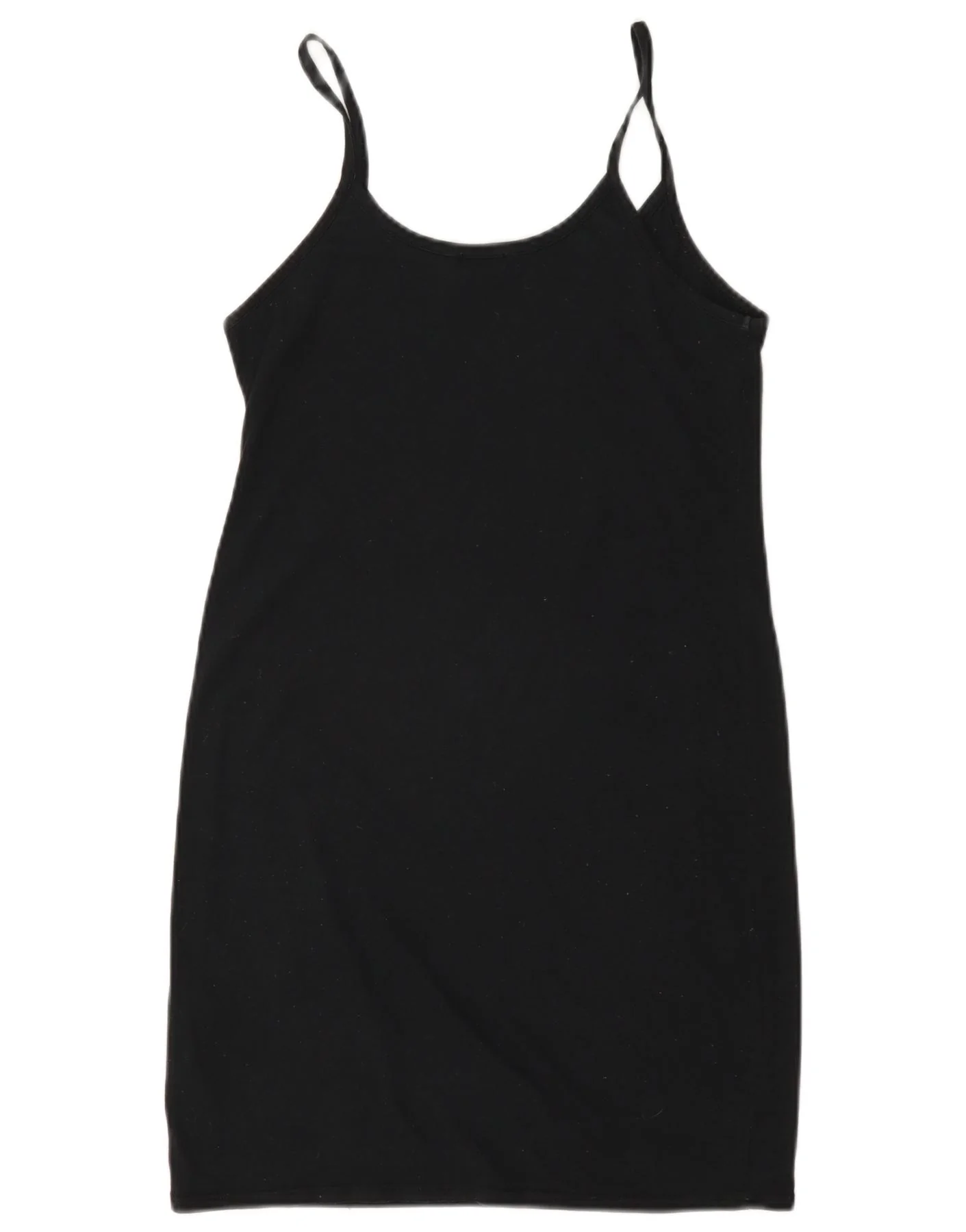 Topshop Womens Slip Dress UK 10 Small Black Cotton - Image 2