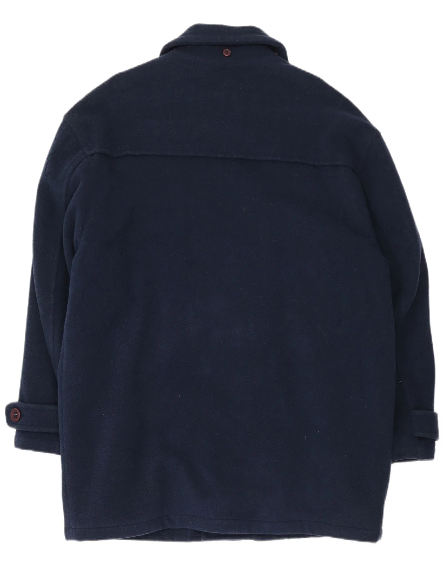 Trussardi Jeans Mens Overcoat UK 40 Large Navy Blue Wool - Image 2