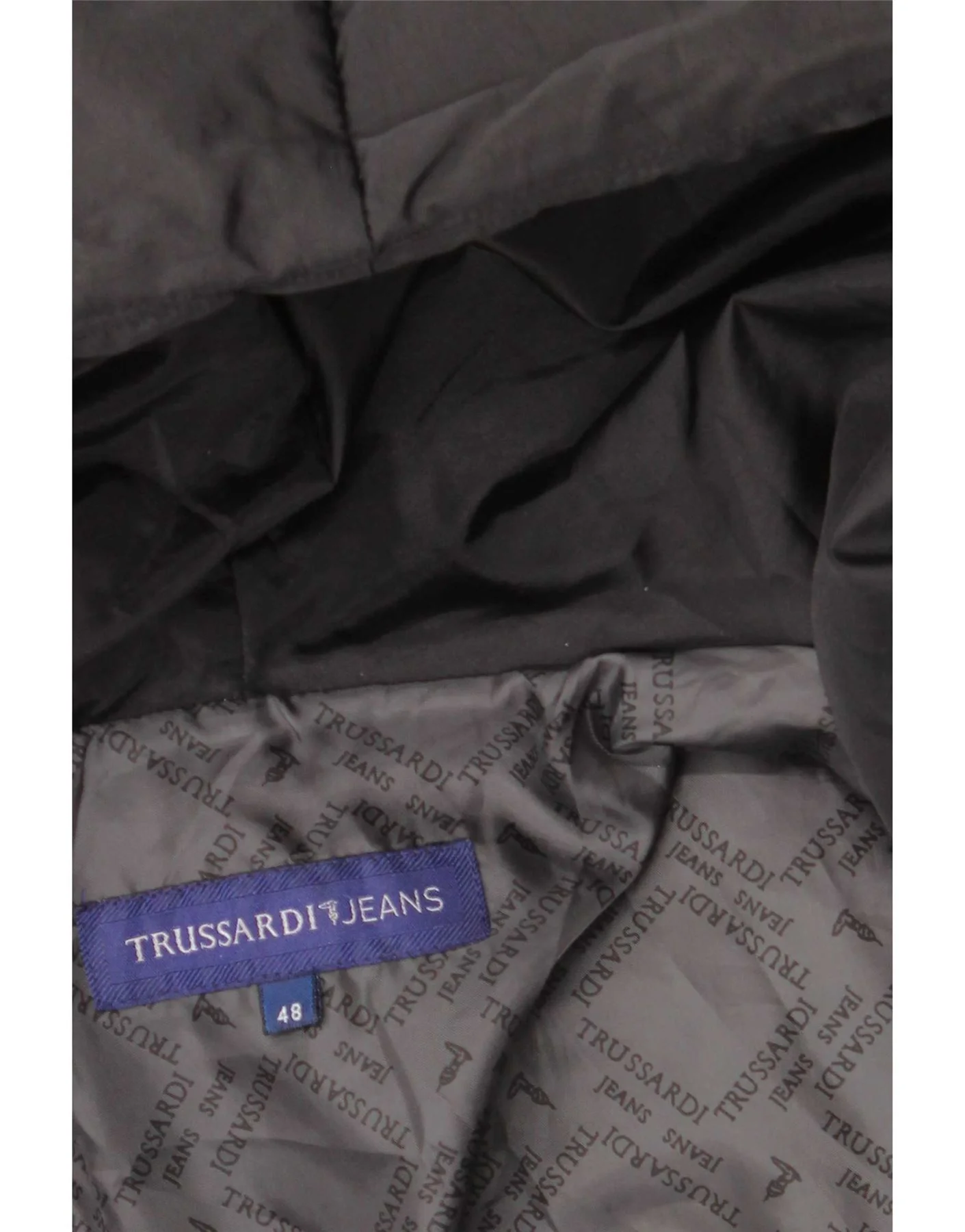Trussardi Jeans Womens Hooded Padded Jacket IT 48 XL Black - Image 3