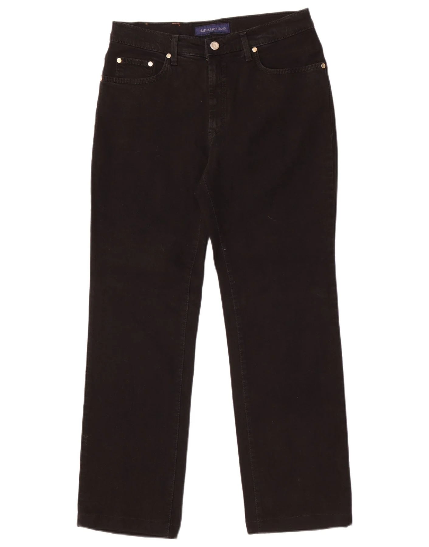 Trussardi Mens Straight Jeans Size 30 W30 L29 Black Cotton