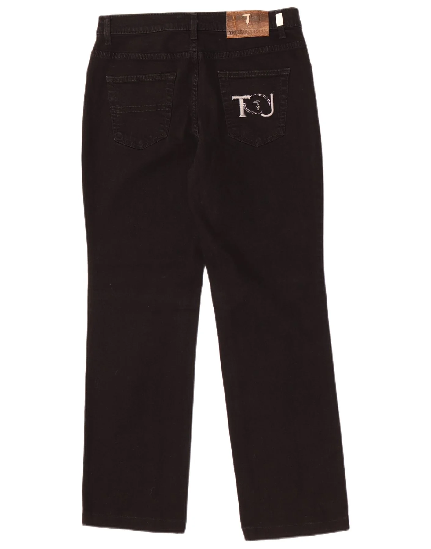 Trussardi Mens Straight Jeans Size 30 W30 L29 Black Cotton - Image 2