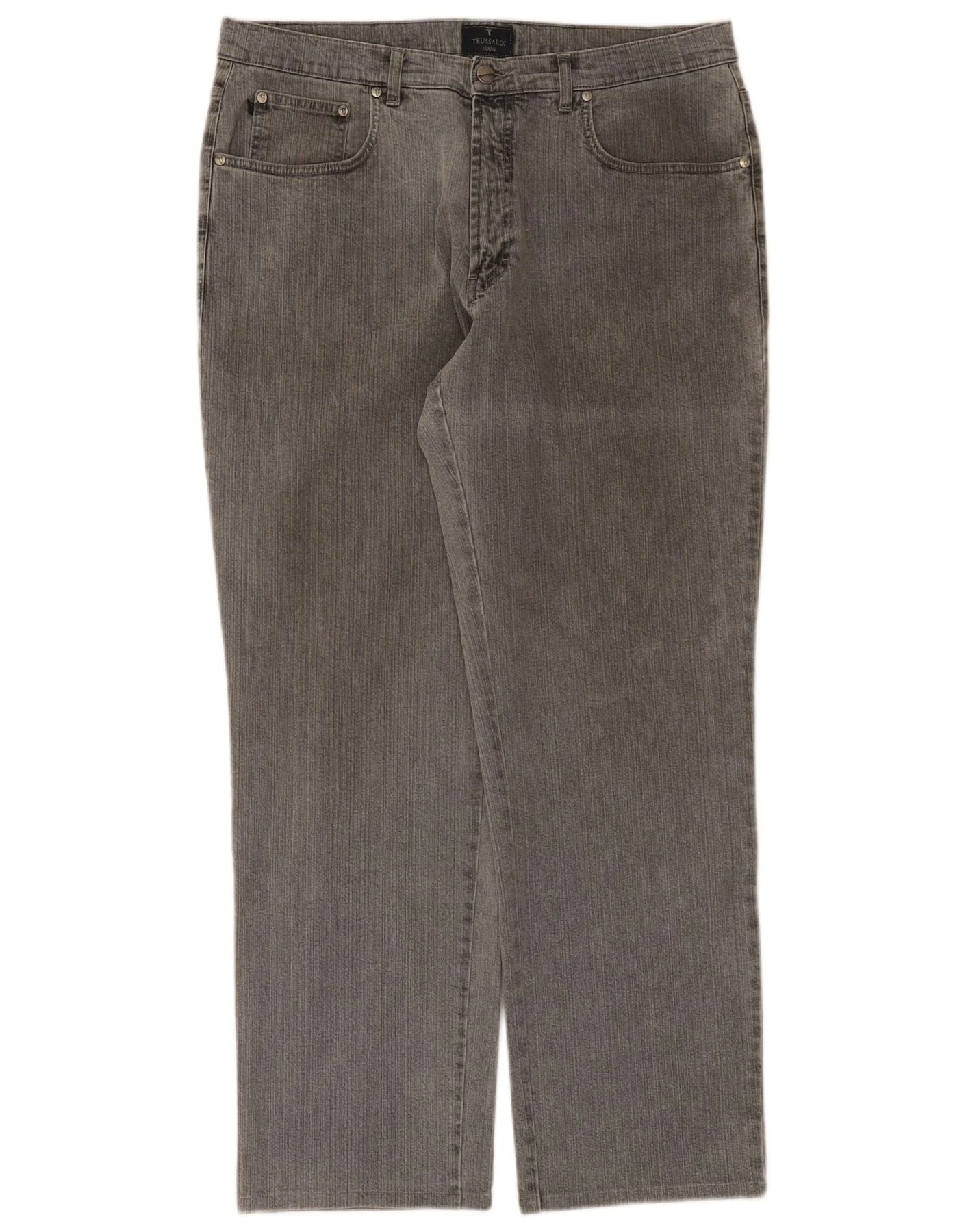 Trussardi Mens Straight Jeans W36 L31 Grey Cotton