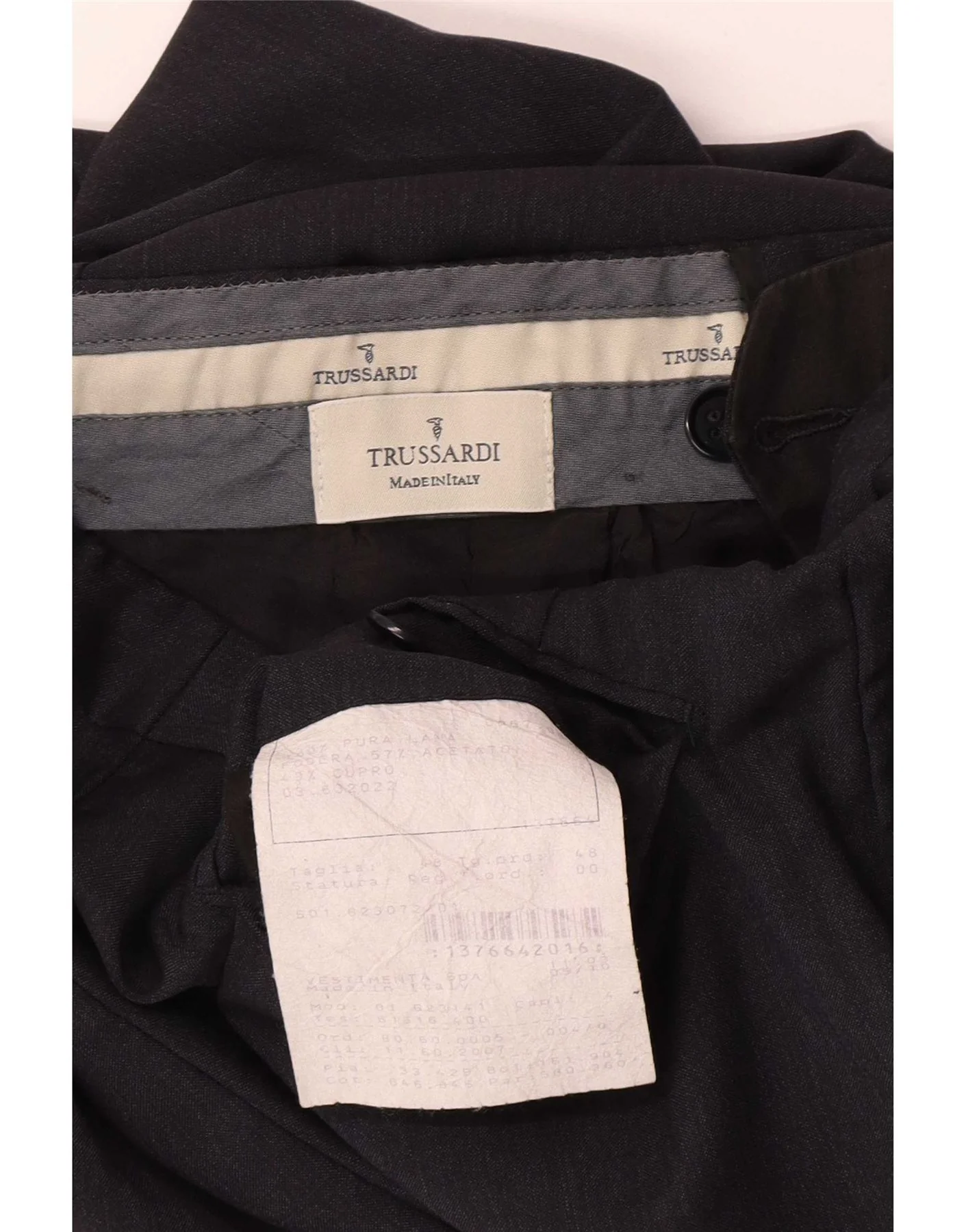 Trussardi Mens Straight Suit Trousers IT 48 Medium W32 L34 Navy Blue - Image 4