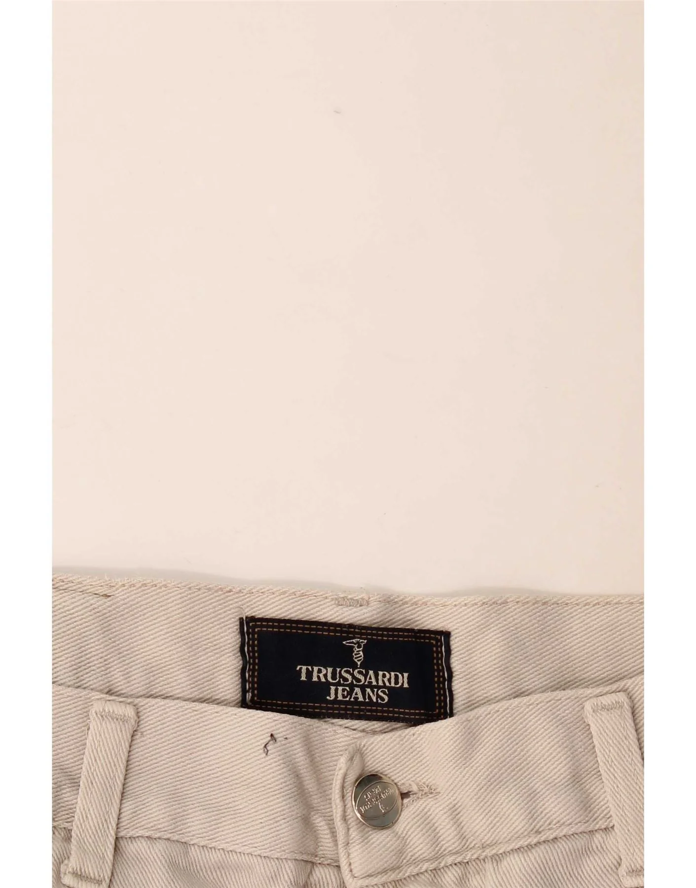 Trussardi Mens Tapered Jeans W34 L29 Beige - Image 4