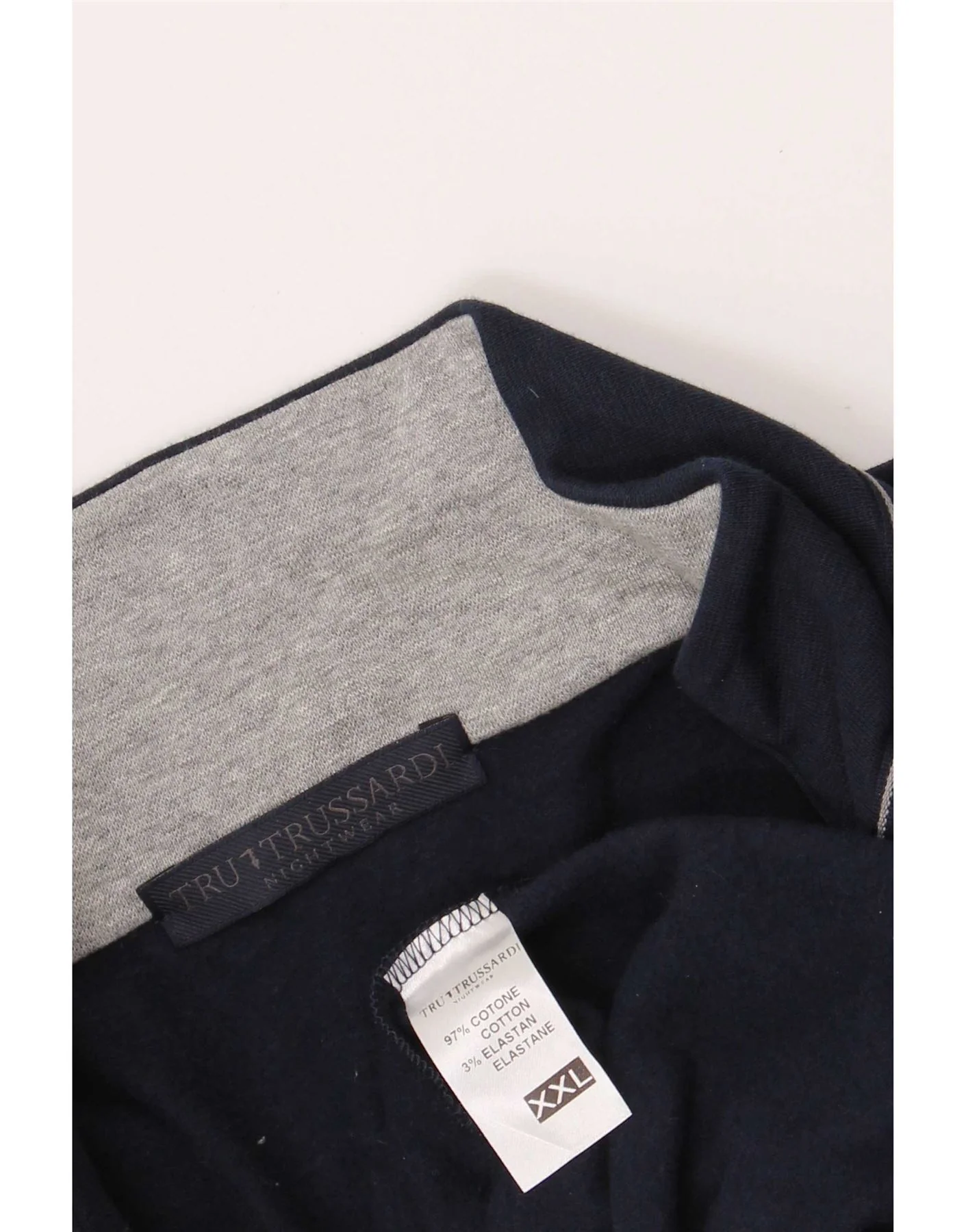 Trussardi Mens Tracksuit Top Jacket 2XL Navy Blue Cotton Sports - Image 3
