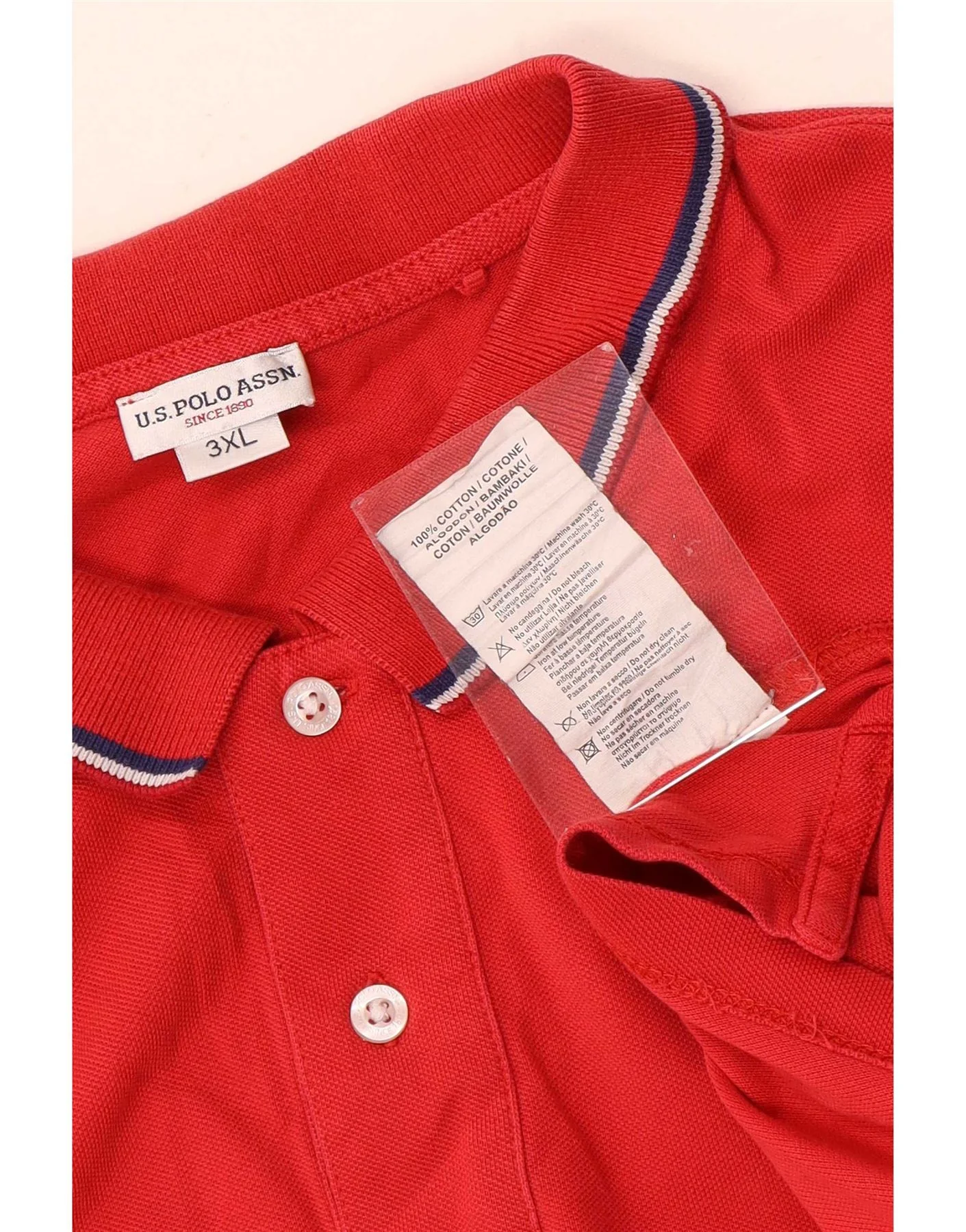 U.S. Polo Assn. Mens Shirt 3XL Red Cotton - Image 3