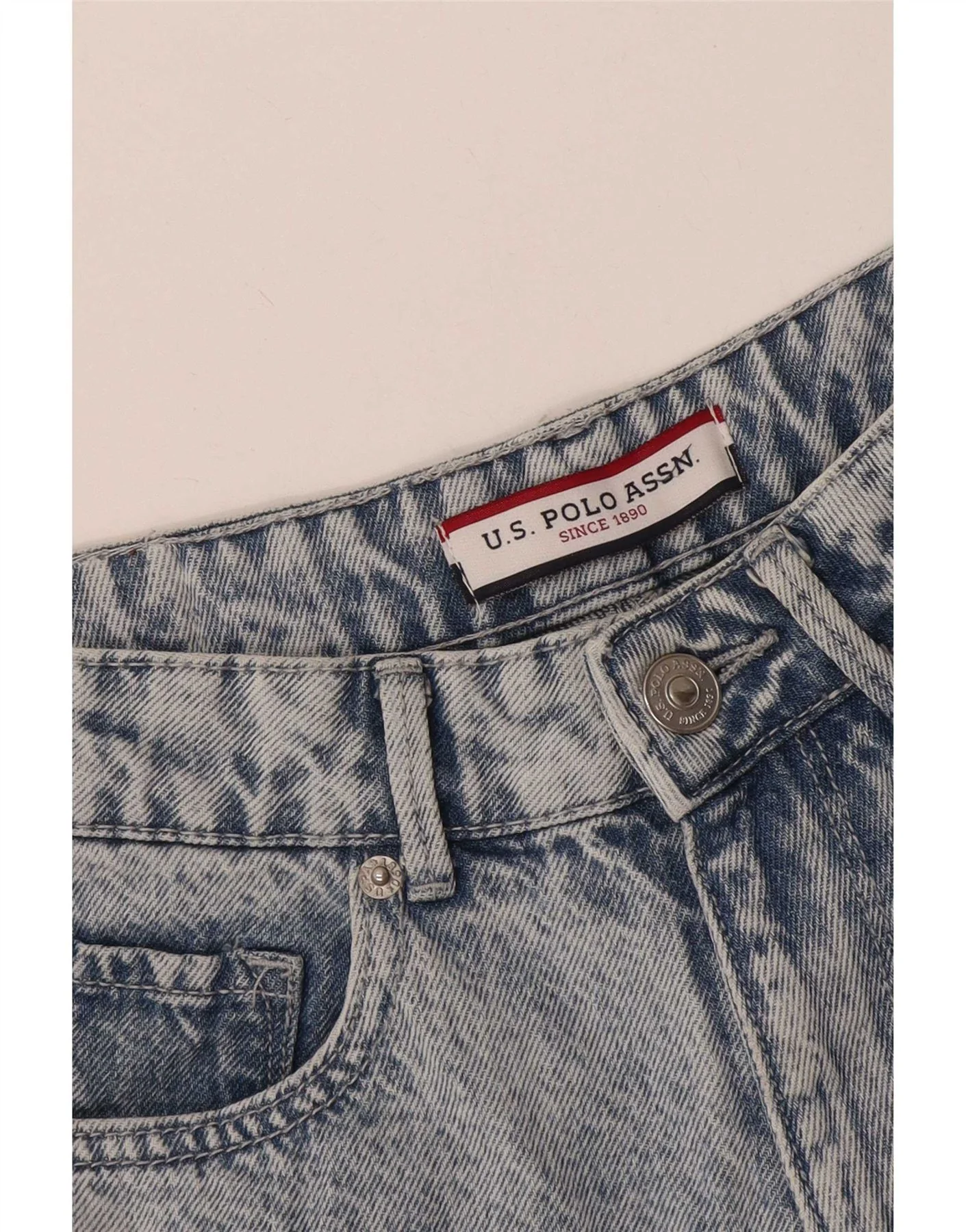 U.S. Polo Assn. Womens High Waist Straight Jeans W28 L30 Blue - Image 4