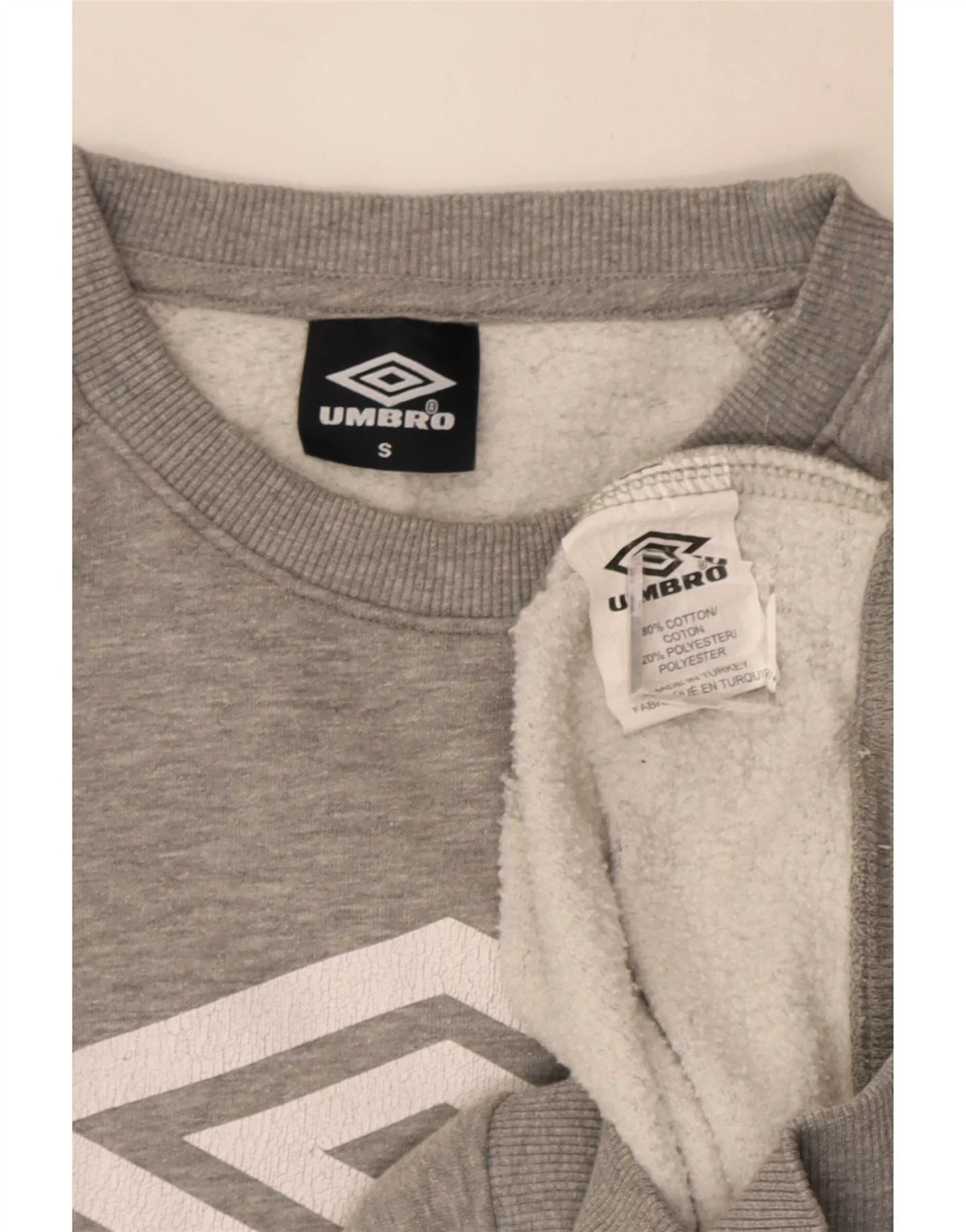 Umbro Mens Graphic Sweatshirt Jumper Small Grey Flecked Cotton - Image 4