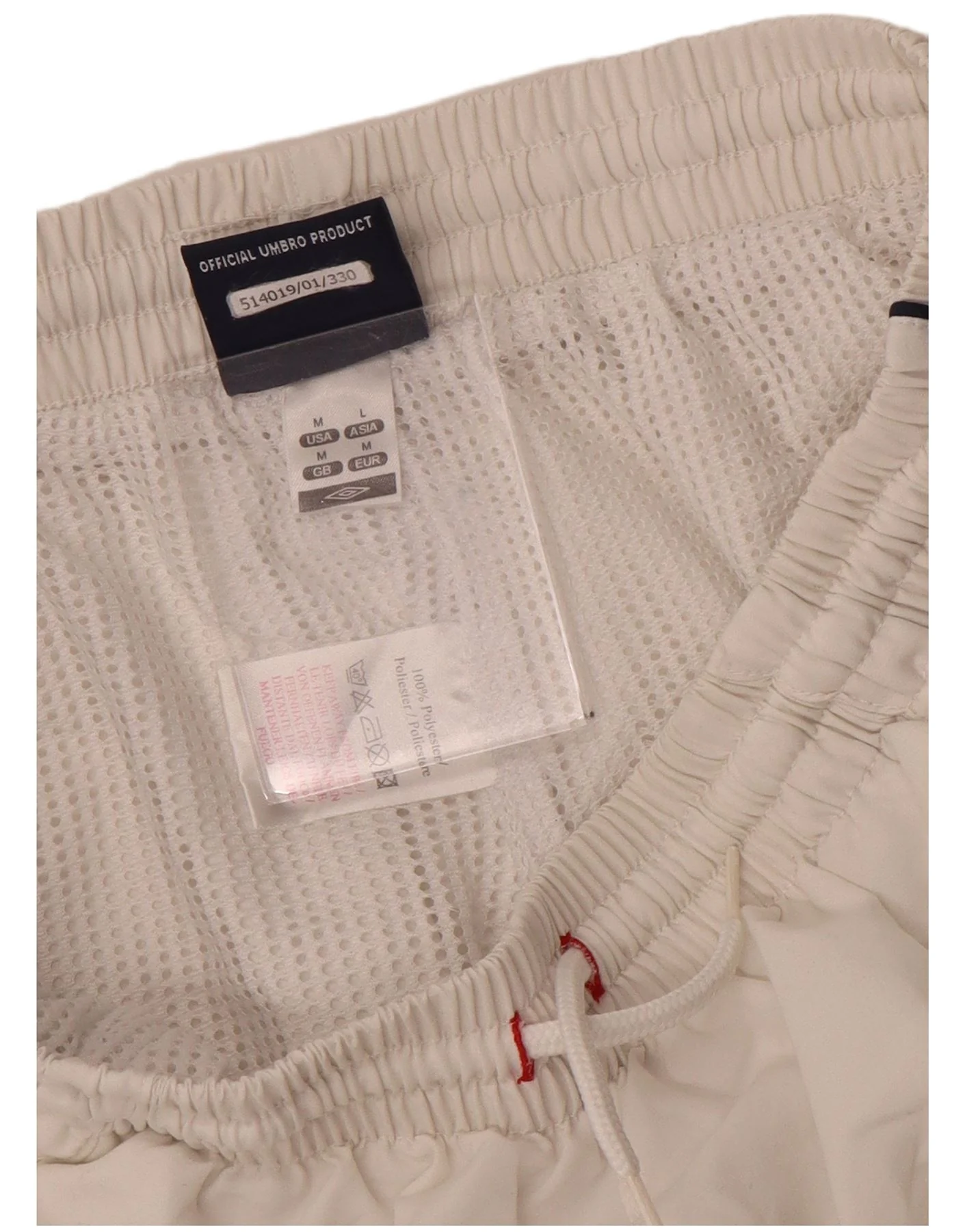 Umbro Mens Graphic Swimming Shorts Medium White Polyester - Image 3