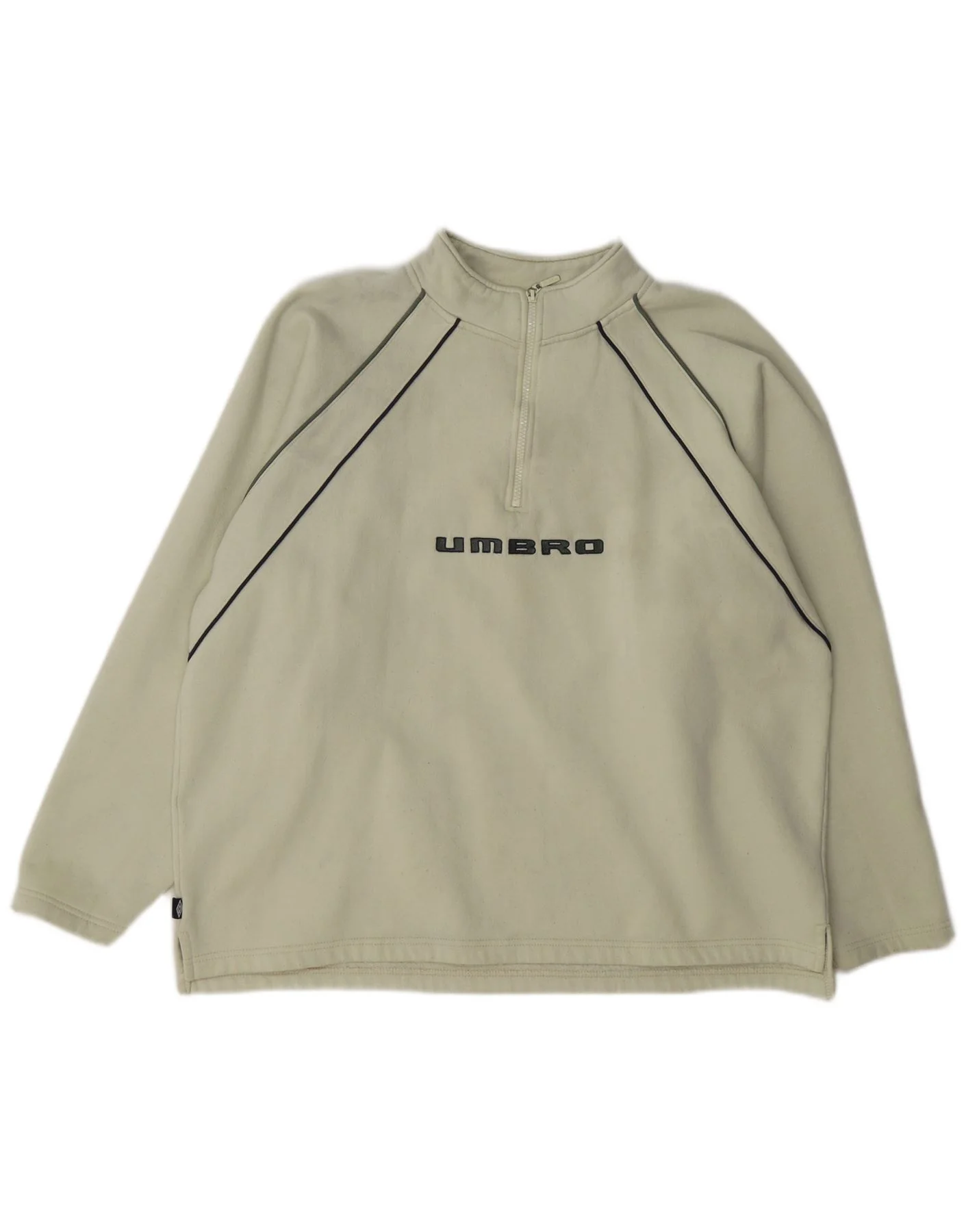 Umbro Mens Graphic Zip Fleece Jumper UK 41/43 Large Green Polyester