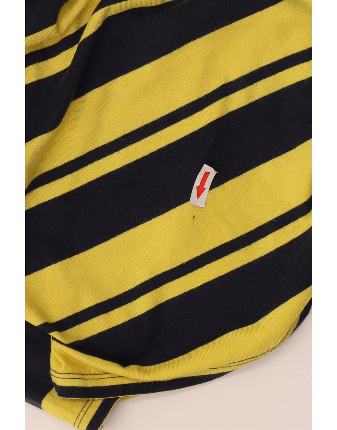 Umbro Mens Polo Shirt XL Yellow Striped Cotton - Image 3