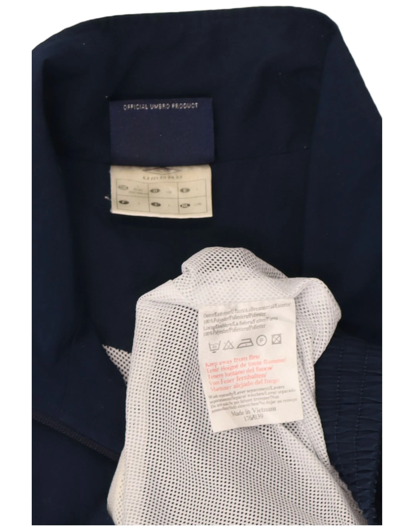 Umbro Mens Tracksuit Top Jacket Large Navy Blue Polyester - Image 3