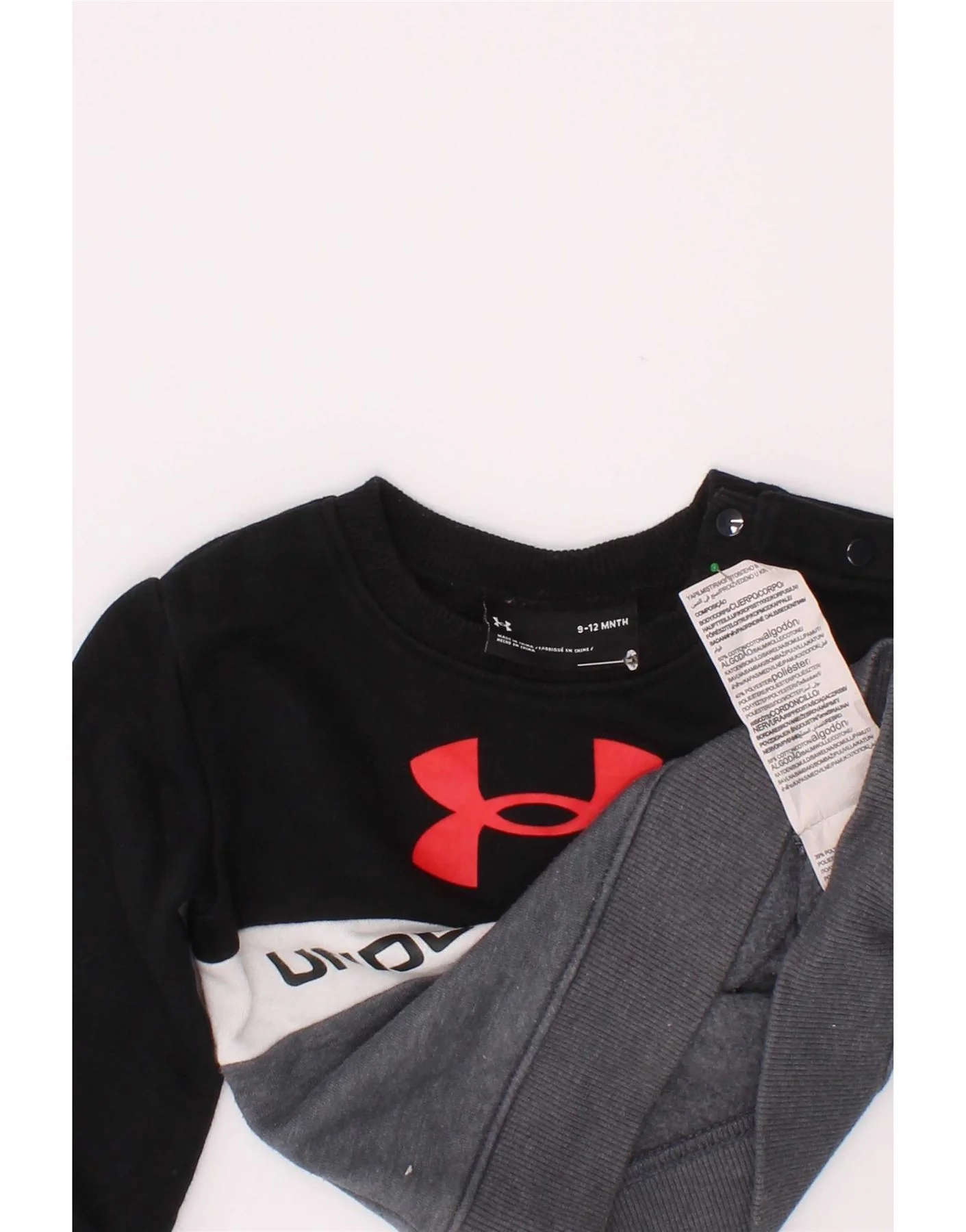 Under Armour Baby Boys Graphic Sweatshirt Jumper 9-12 Months Black - Image 3