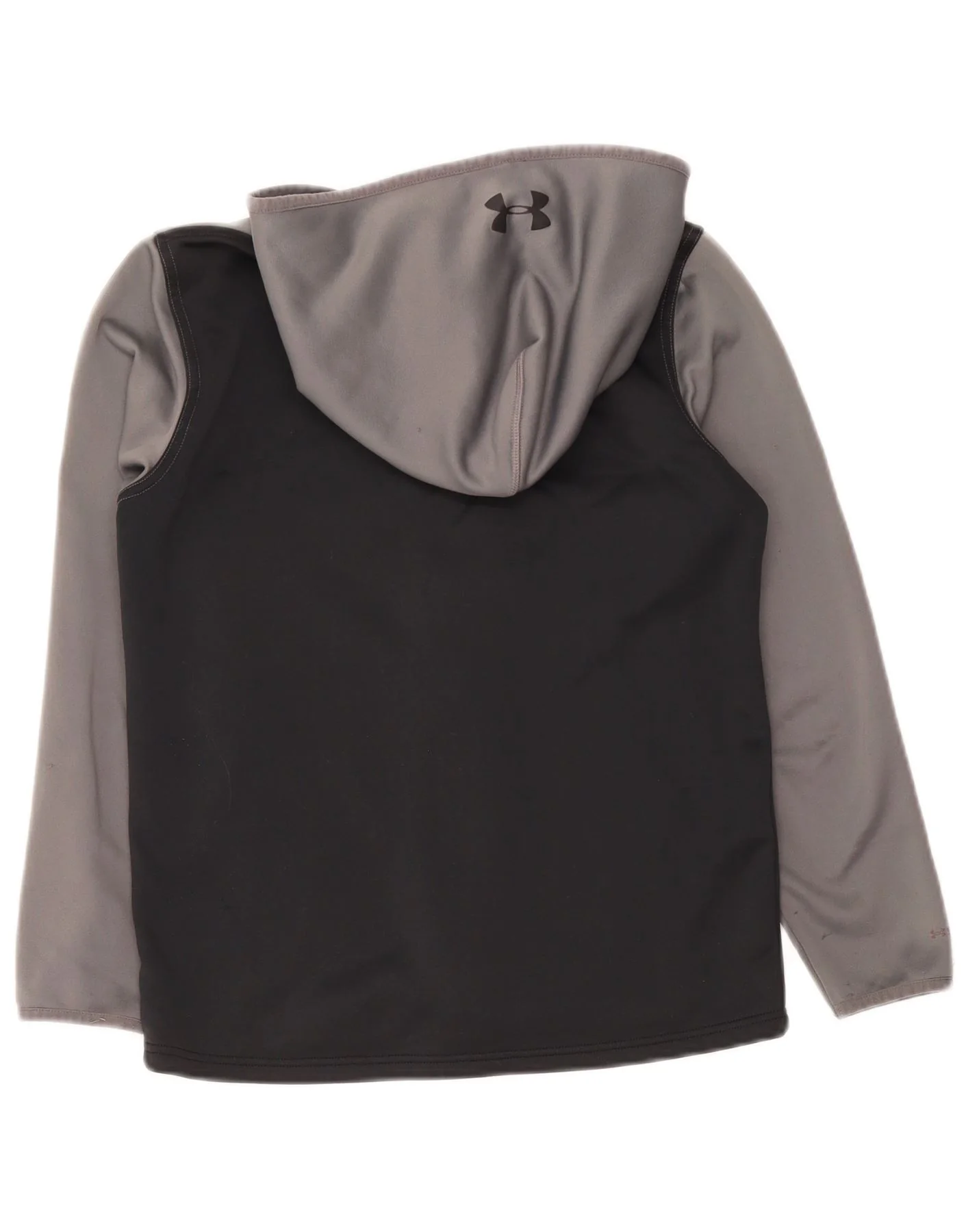 UNDER ARMOUR Boys Cold Gear Zip Hoodie Sweater 11-12 Years Large Grey - Image 2