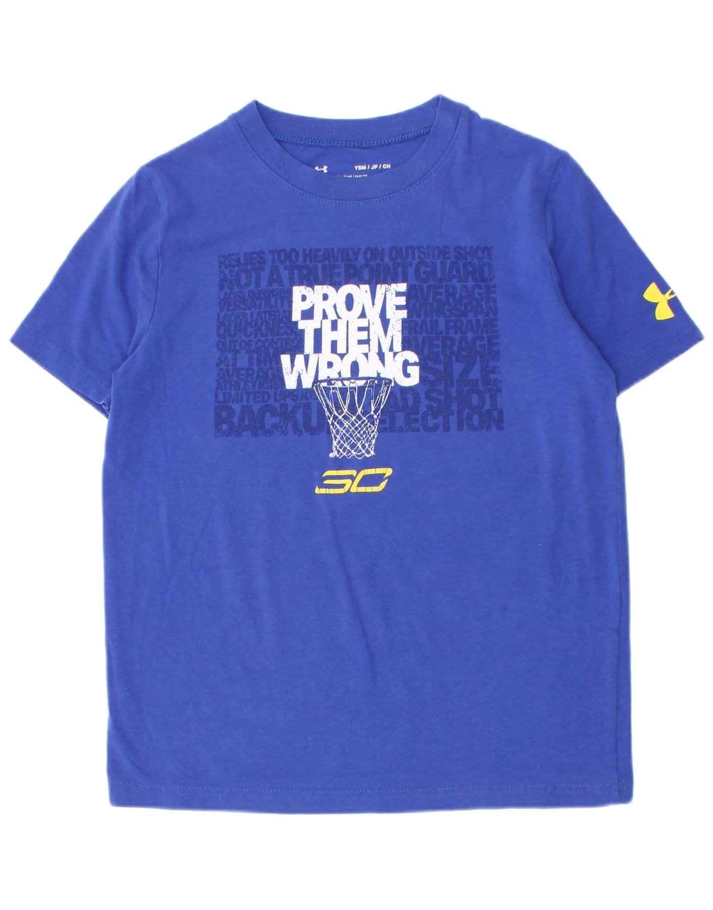 Under Armour Boys Graphic T-Shirt Top 7-8 Years Small Blue