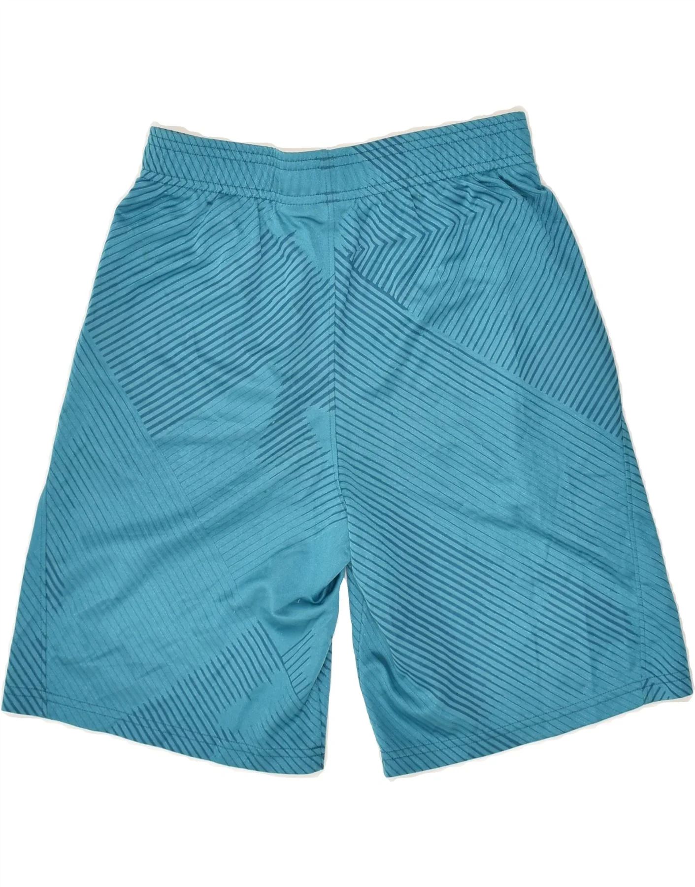 UNDER ARMOUR Boys Sport Shorts 11-12 Years Large Blue Striped - Image 2