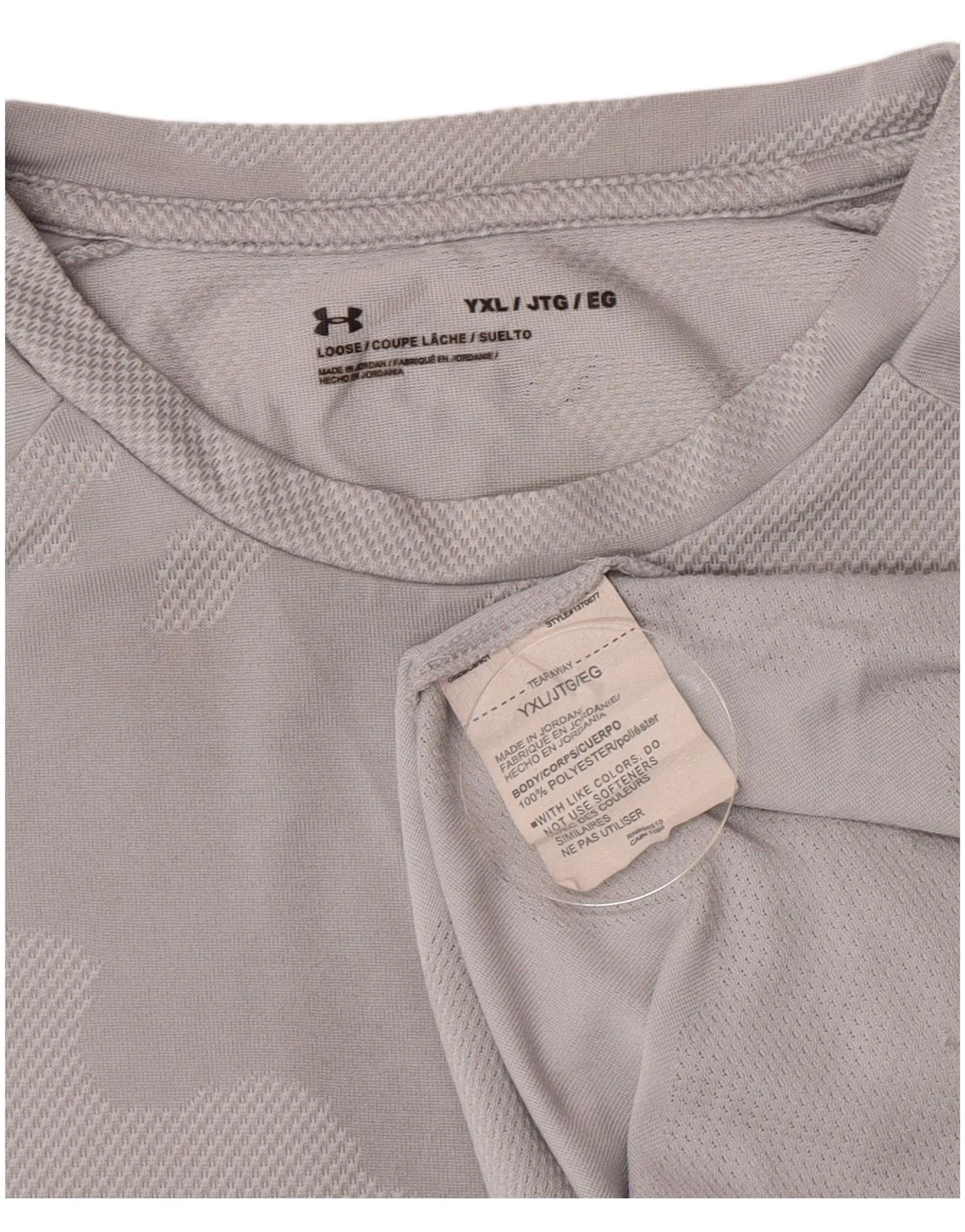 Under Armour Boys T-Shirt Top 13-14 Years XL Grey Camouflage Polyester - Image 5